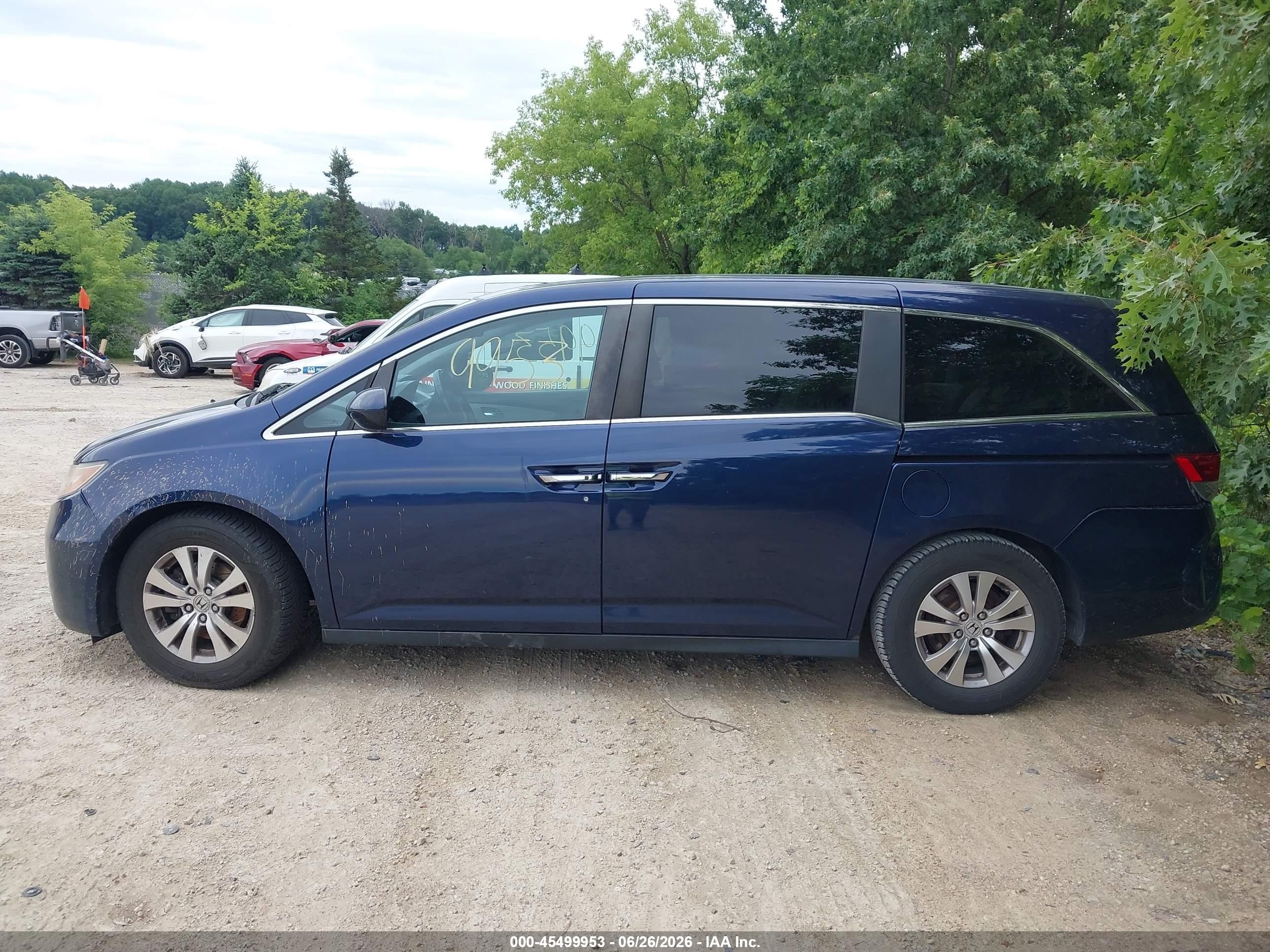 2015 Honda Odyssey Ex-l Blue vin: 5FNRL5H66FB008697