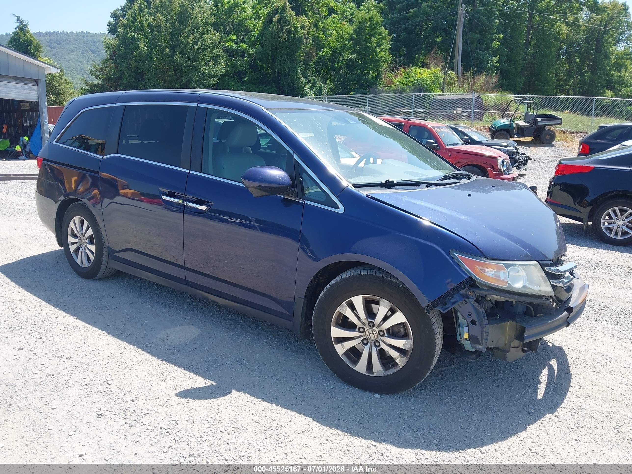 2015 Honda Odyssey Ex-l Blue vin: 5FNRL5H66FB022373