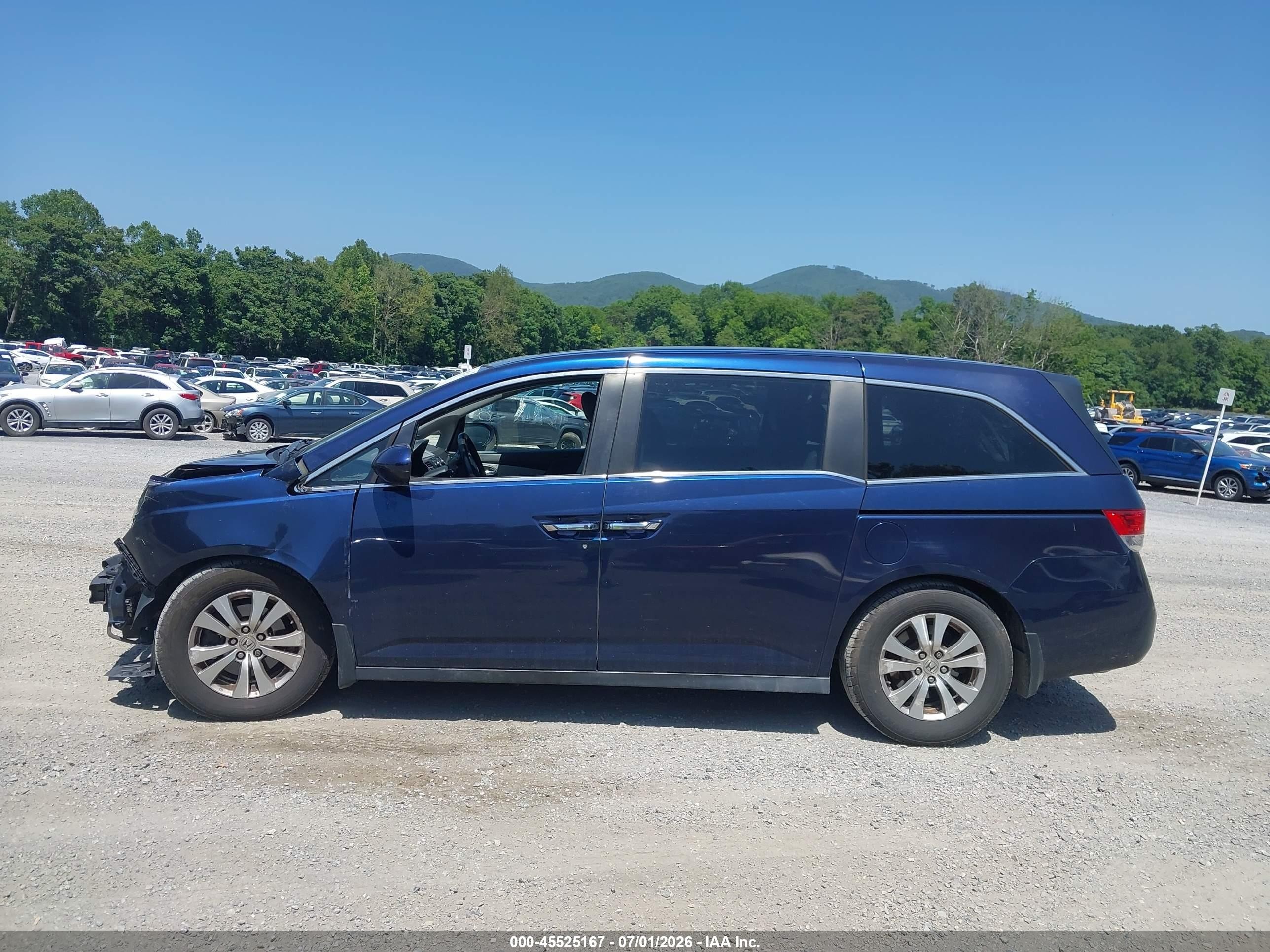 2015 Honda Odyssey Ex-l Blue vin: 5FNRL5H66FB022373
