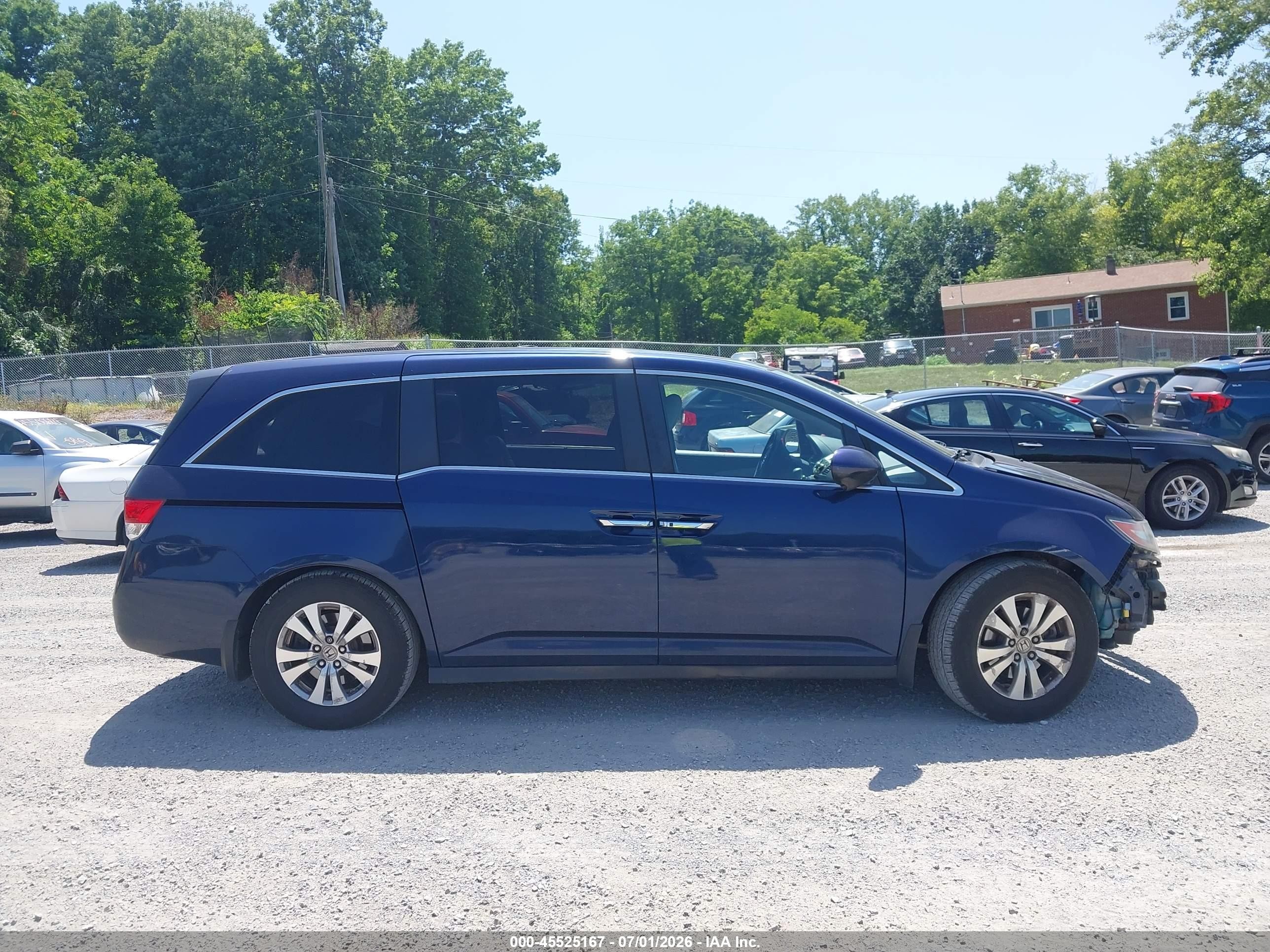 2015 Honda Odyssey Ex-l Blue vin: 5FNRL5H66FB022373