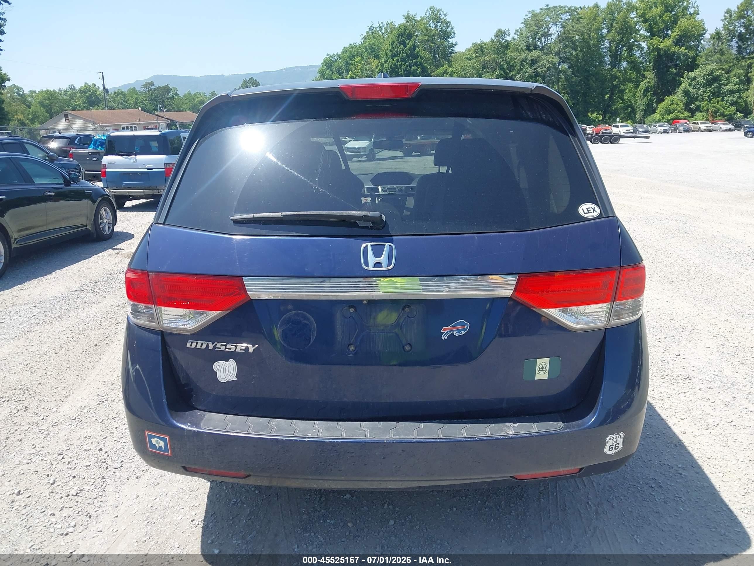 2015 Honda Odyssey Ex-l Blue vin: 5FNRL5H66FB022373