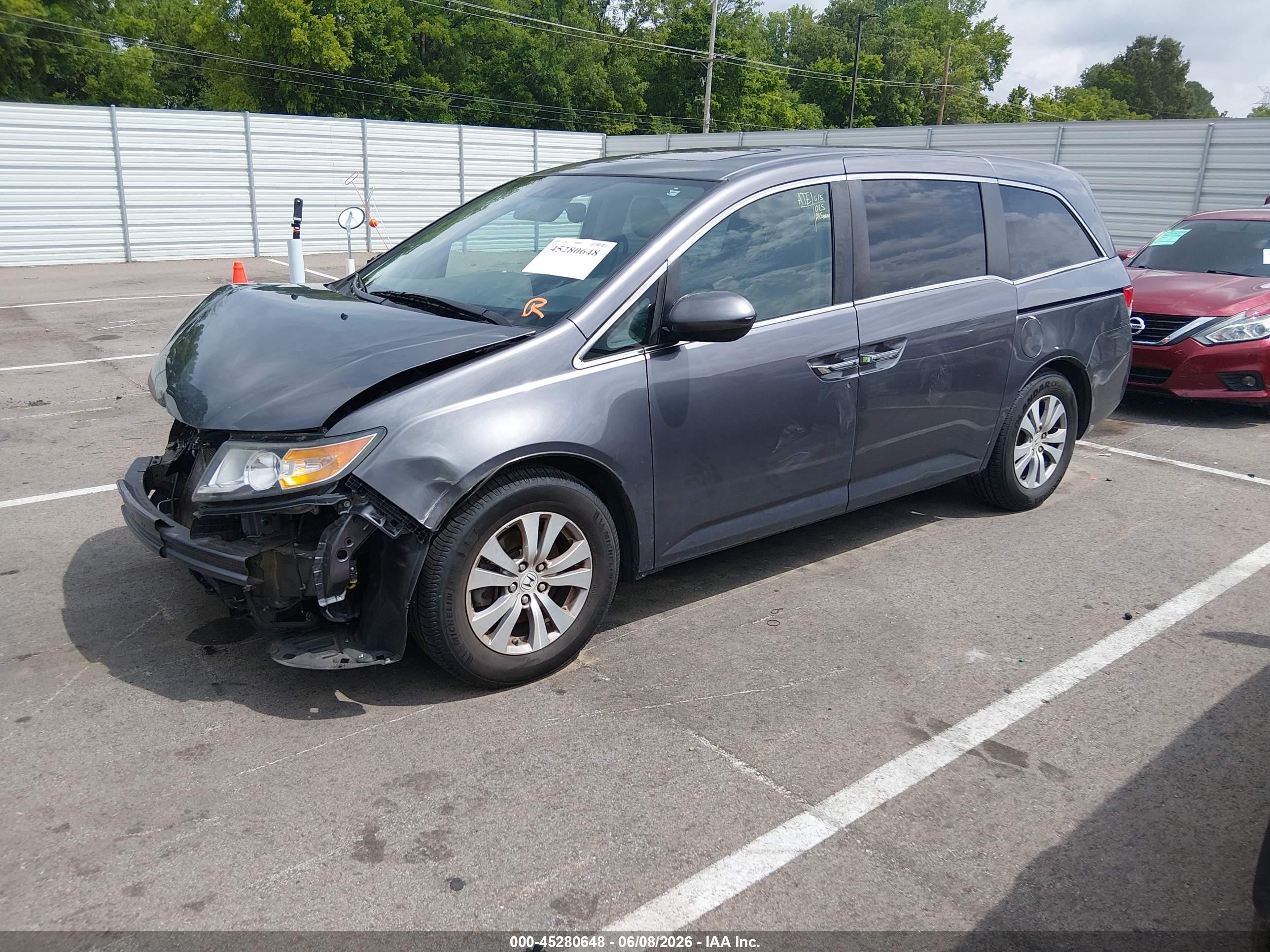 2015 Honda Odyssey Ex-l Gray vin: 5FNRL5H66FB031526