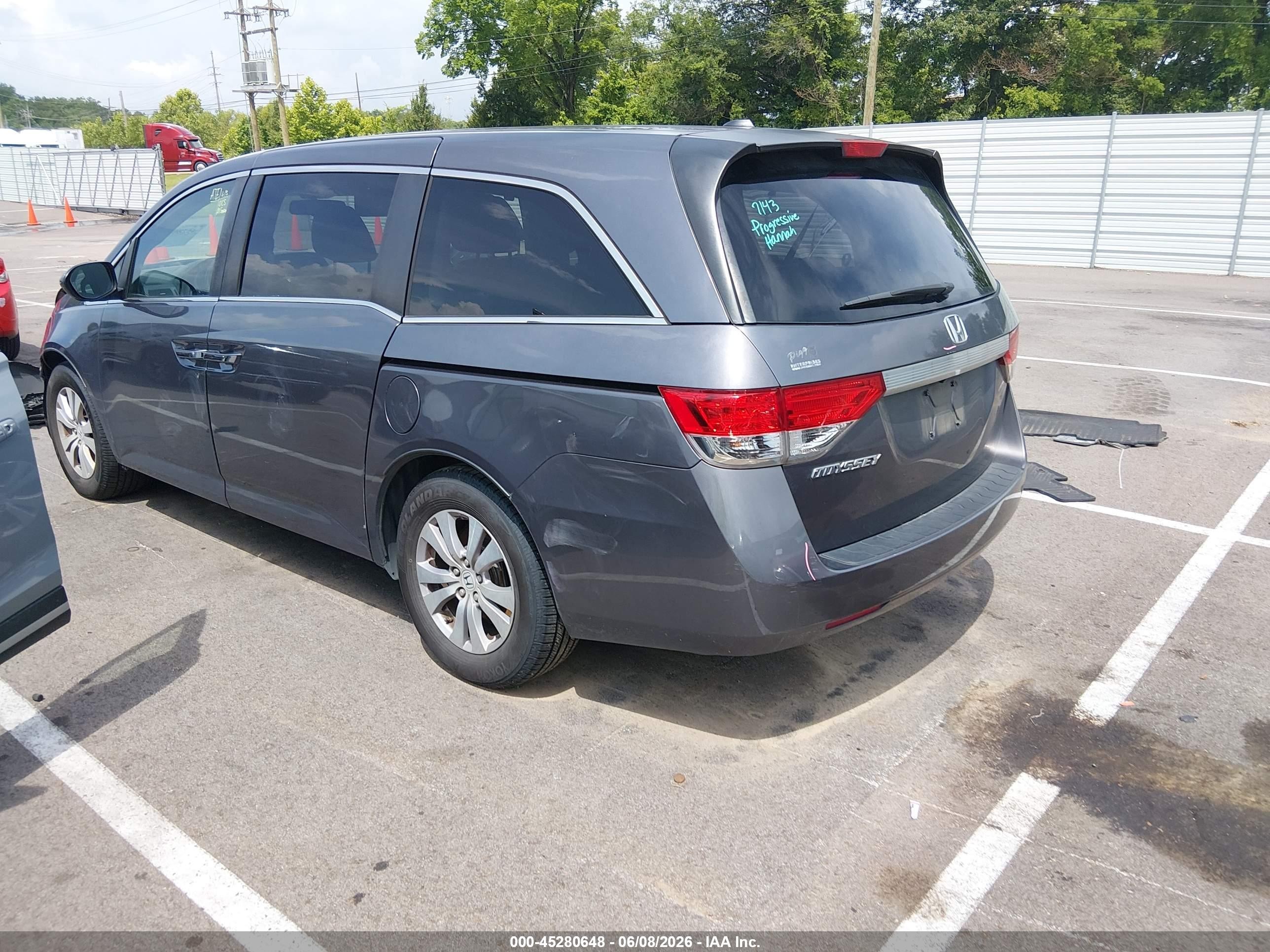 2015 Honda Odyssey Ex-l Gray vin: 5FNRL5H66FB031526