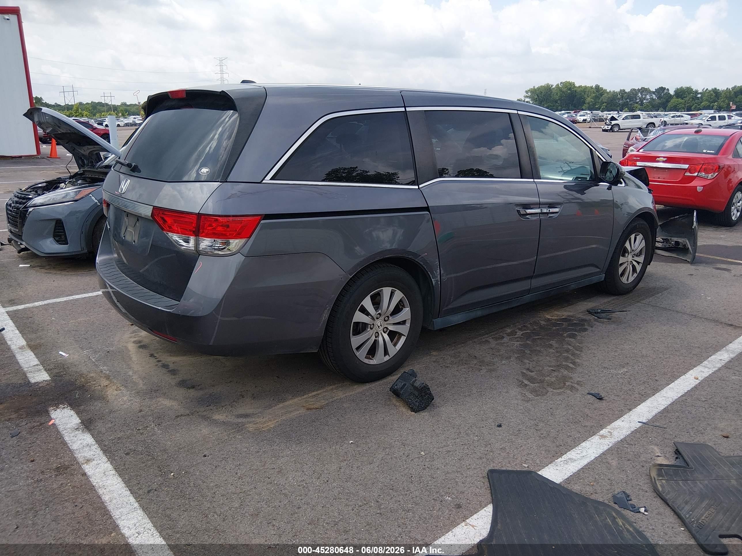 2015 Honda Odyssey Ex-l Gray vin: 5FNRL5H66FB031526