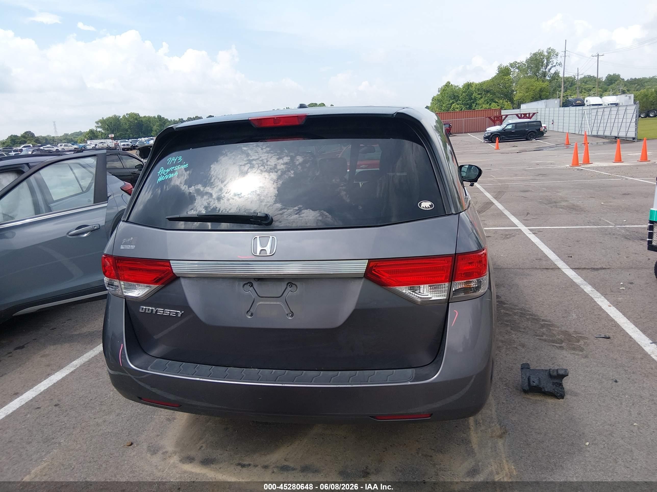 2015 Honda Odyssey Ex-l Gray vin: 5FNRL5H66FB031526