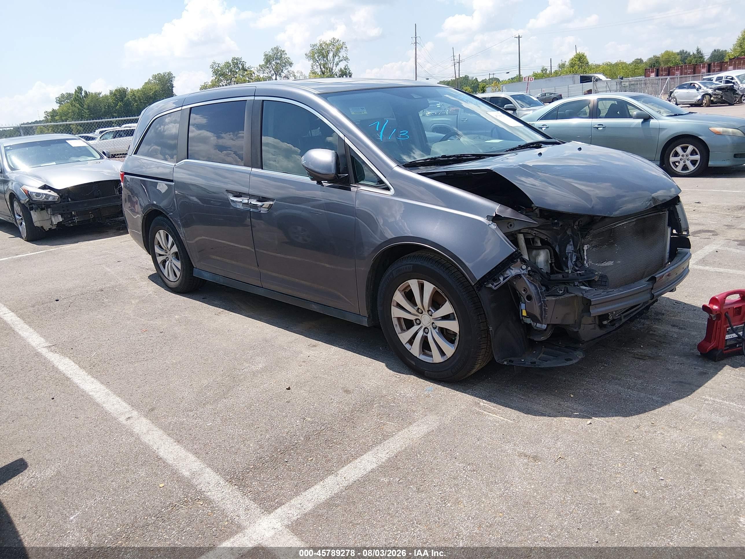 2015 Honda Odyssey Ex-l Gray vin: 5FNRL5H66FB031526
