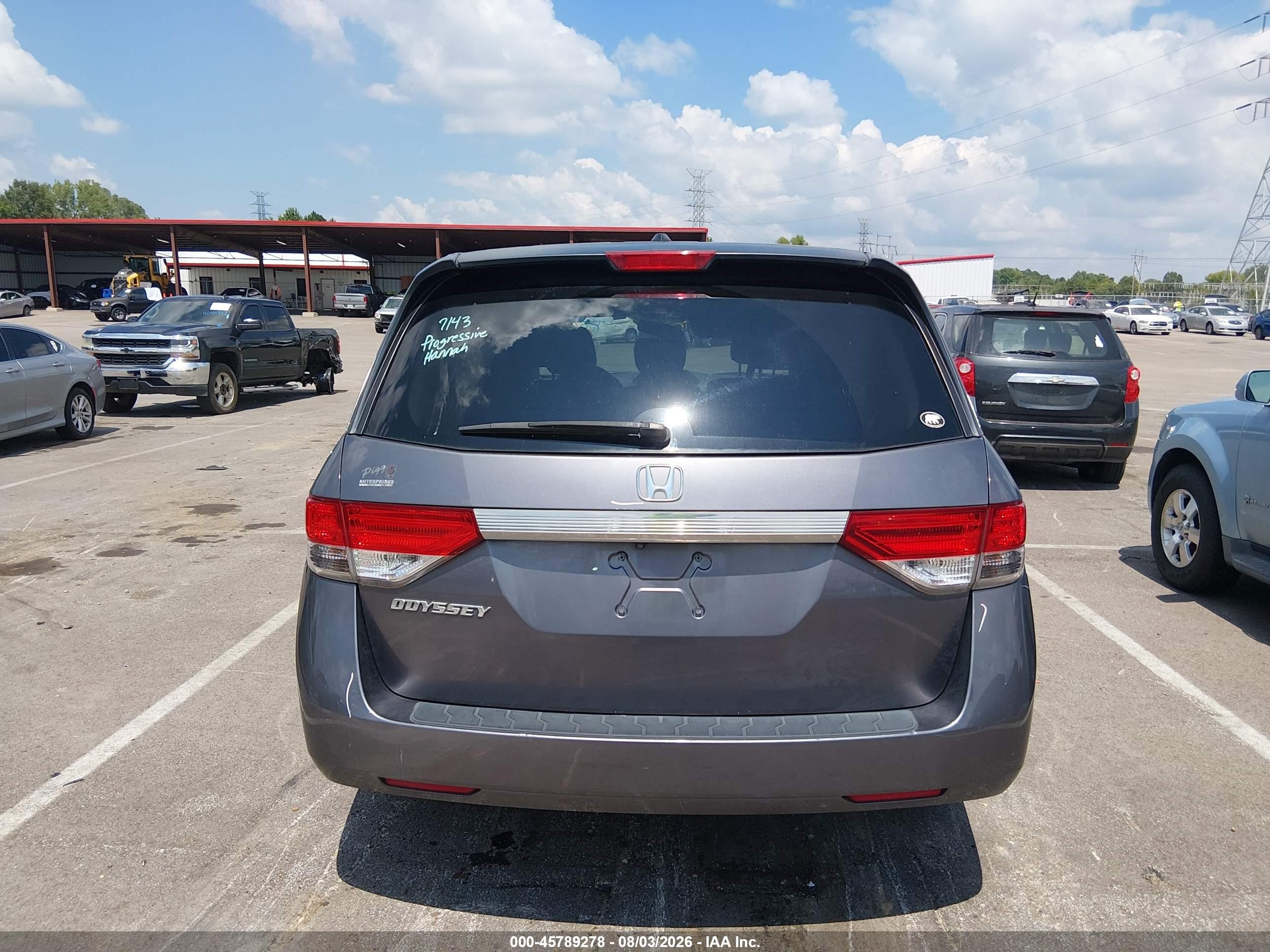 2015 Honda Odyssey Ex-l Серый vin: 5FNRL5H66FB031526