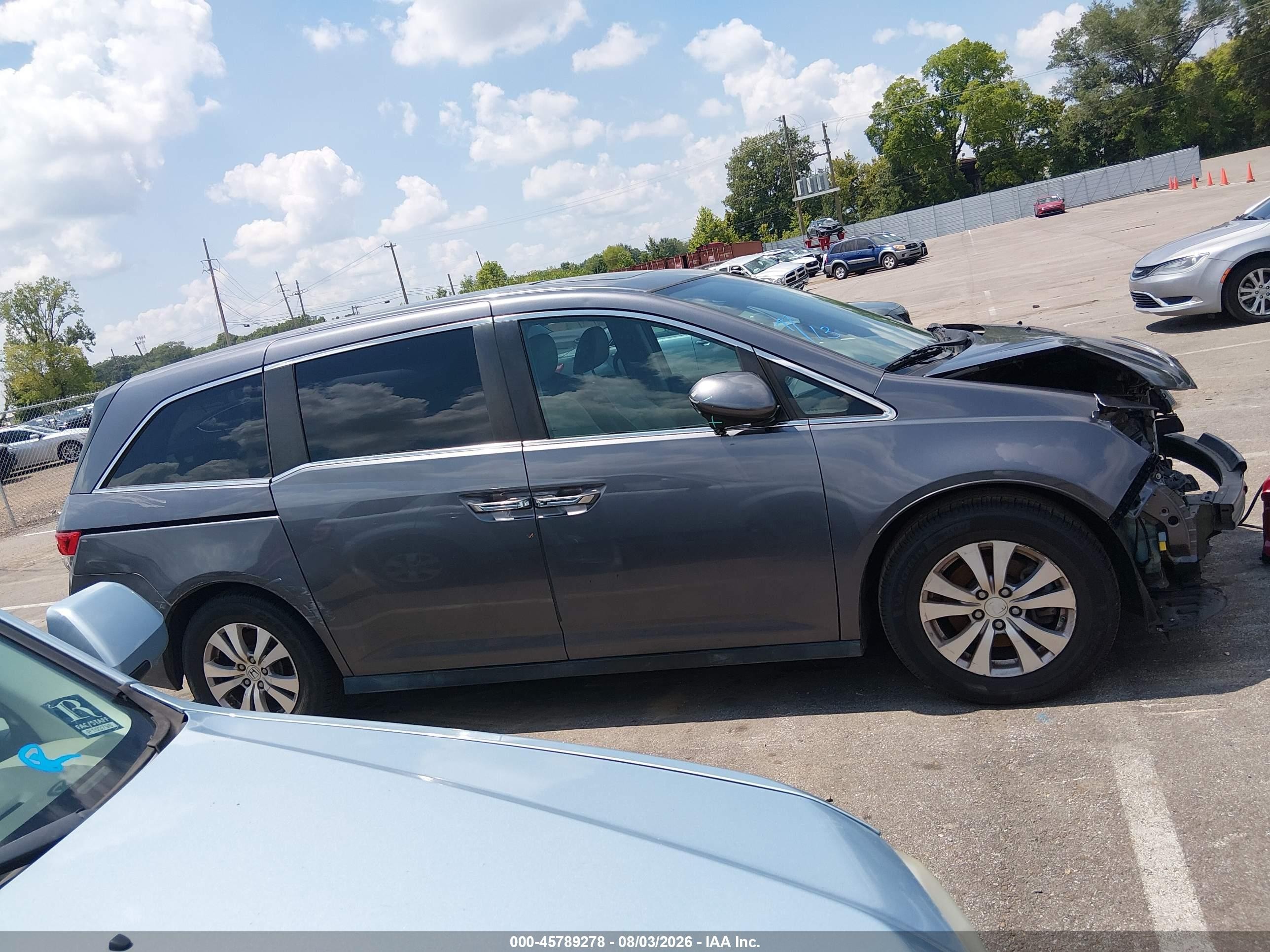 2015 Honda Odyssey Ex-l Серый vin: 5FNRL5H66FB031526