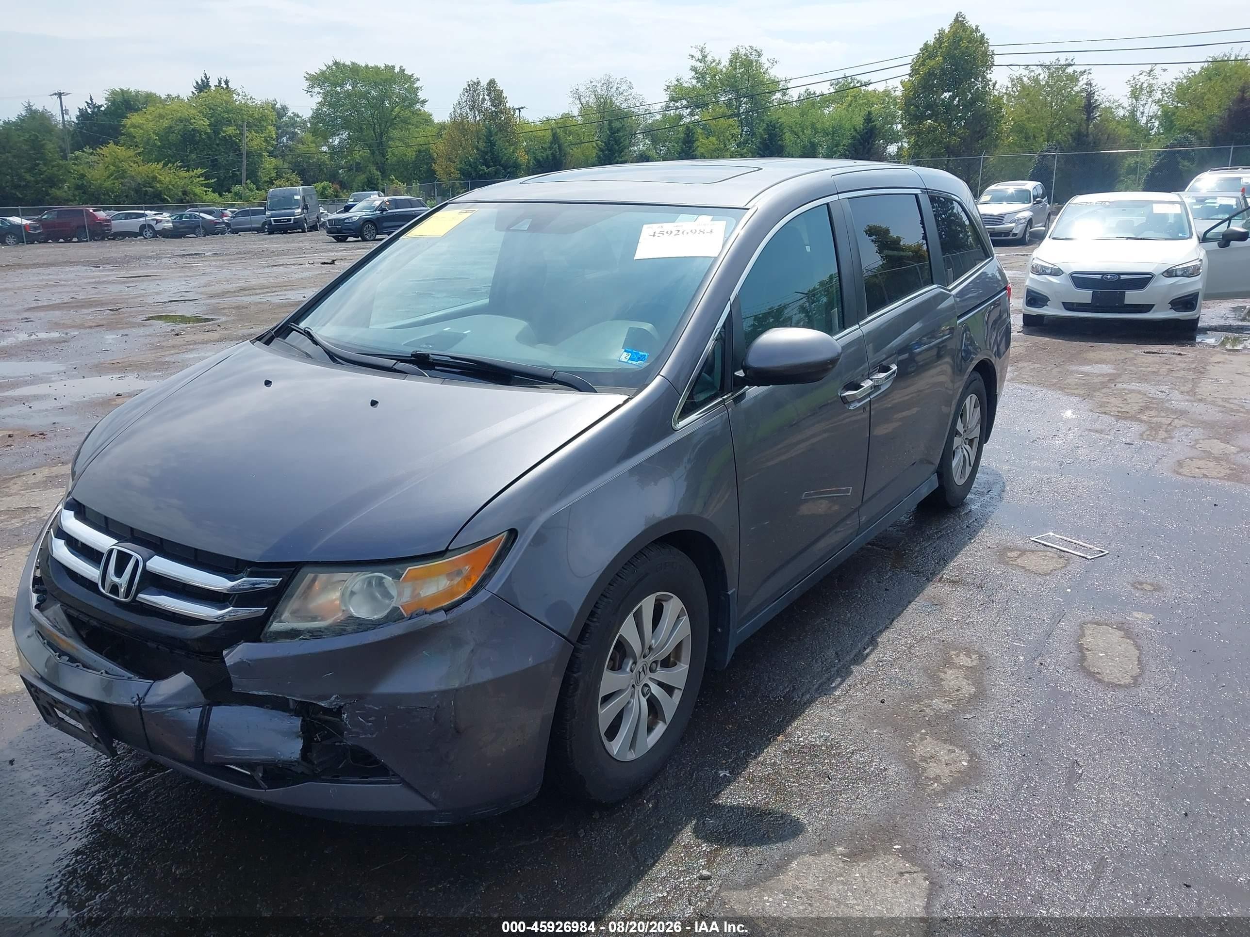2015 Honda Odyssey Ex-l Серебряный vin: 5FNRL5H66FB048830