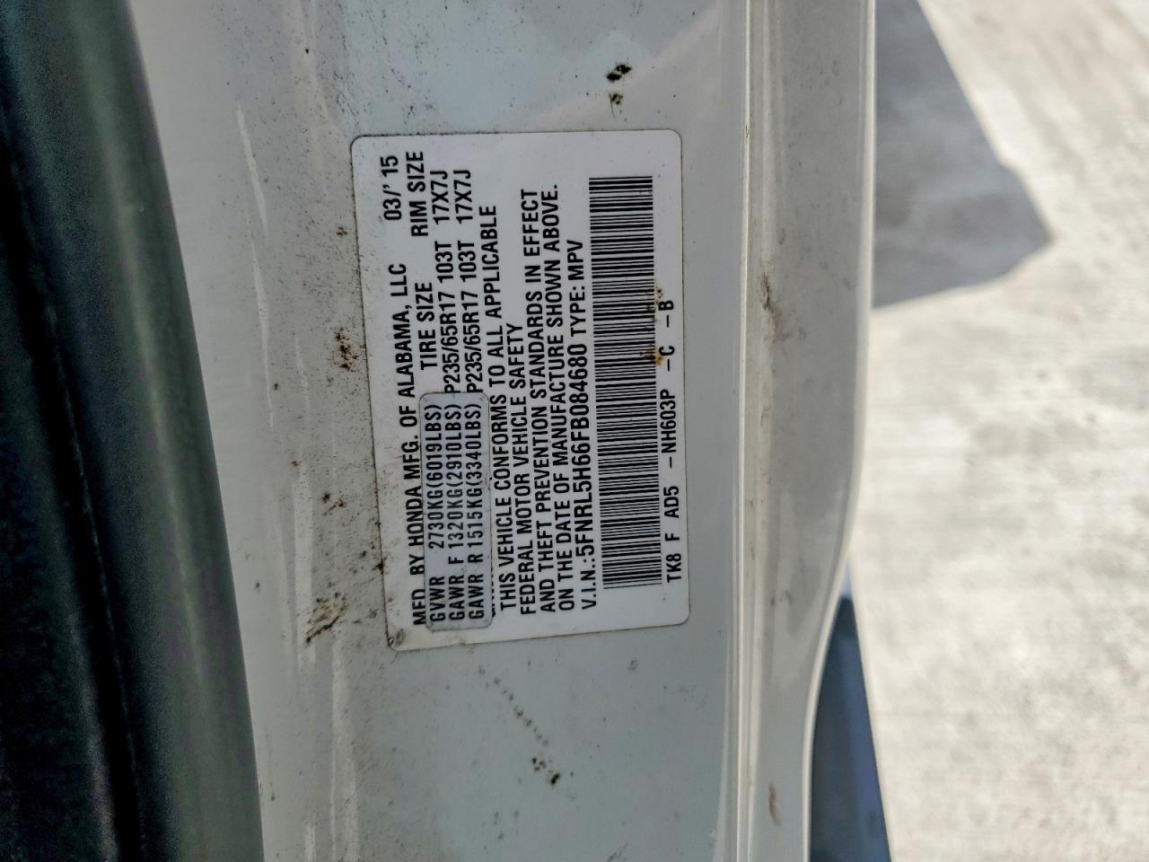 2015 Honda Odyssey Exl Silver vin: 5FNRL5H66FB084680