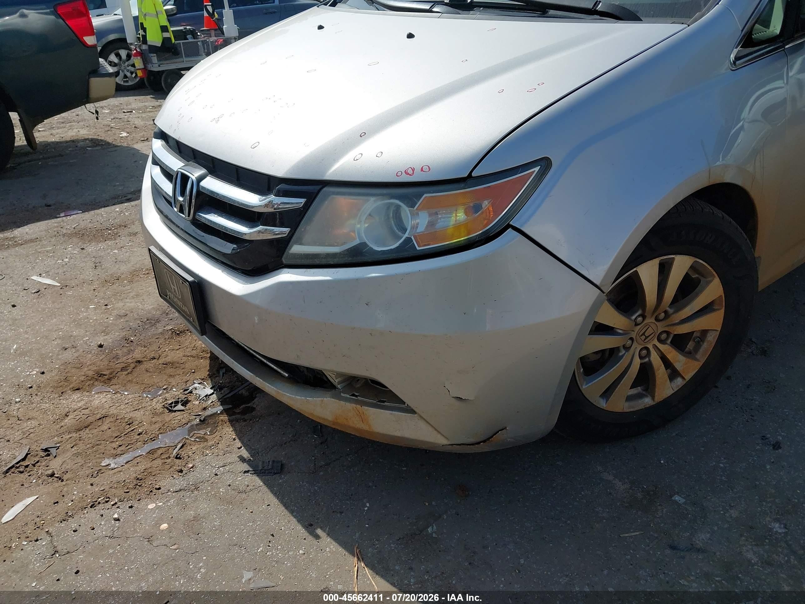 2015 Honda Odyssey Ex-l Серебряный vin: 5FNRL5H66FB101574