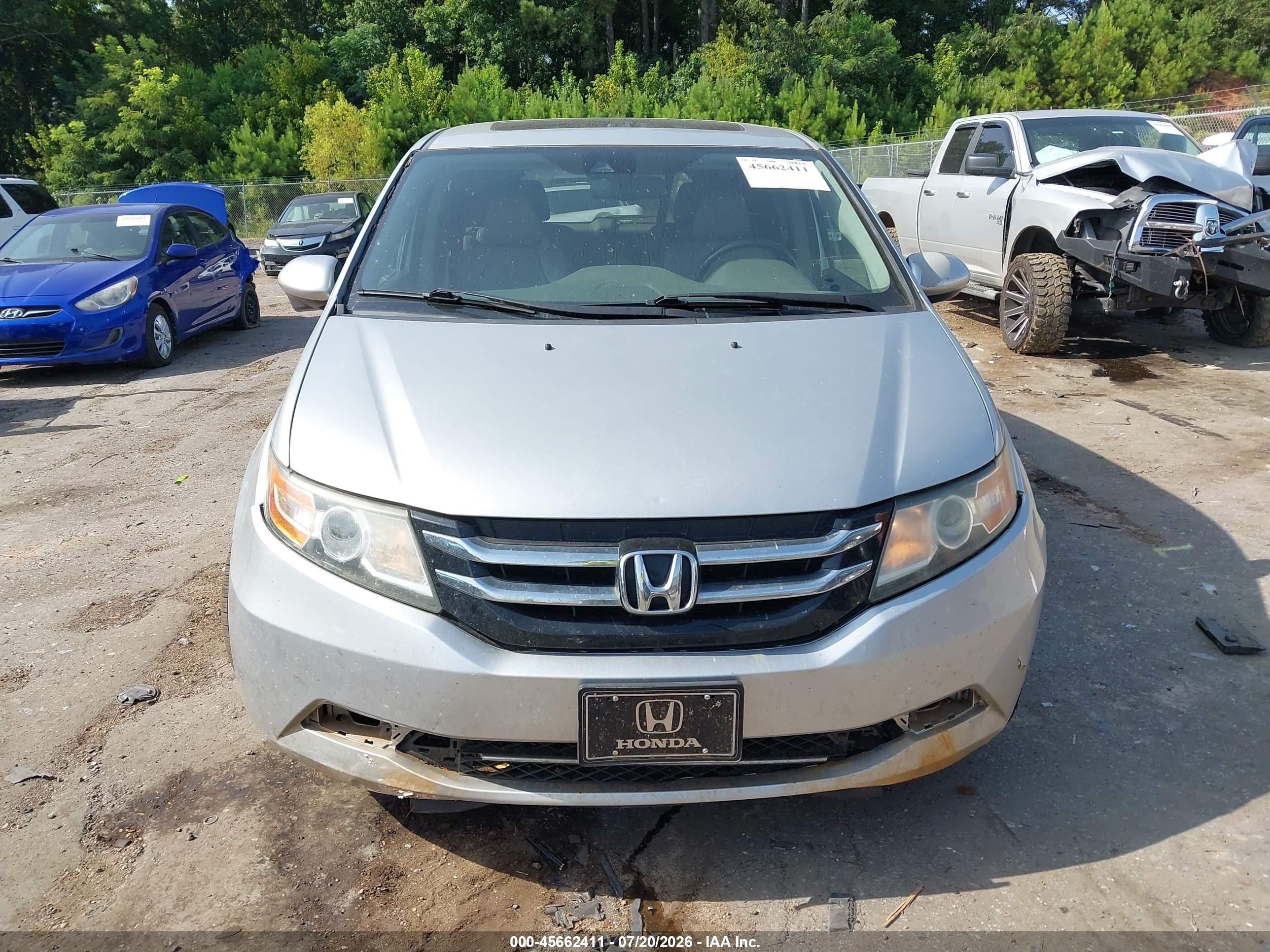 2015 Honda Odyssey Ex-l Серебряный vin: 5FNRL5H66FB101574