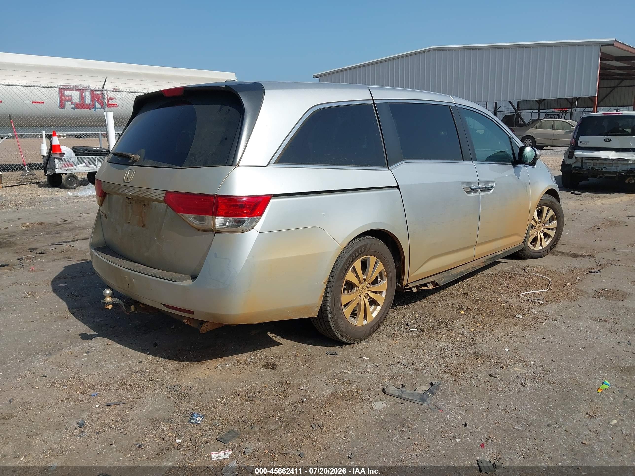 2015 Honda Odyssey Ex-l Серебряный vin: 5FNRL5H66FB101574