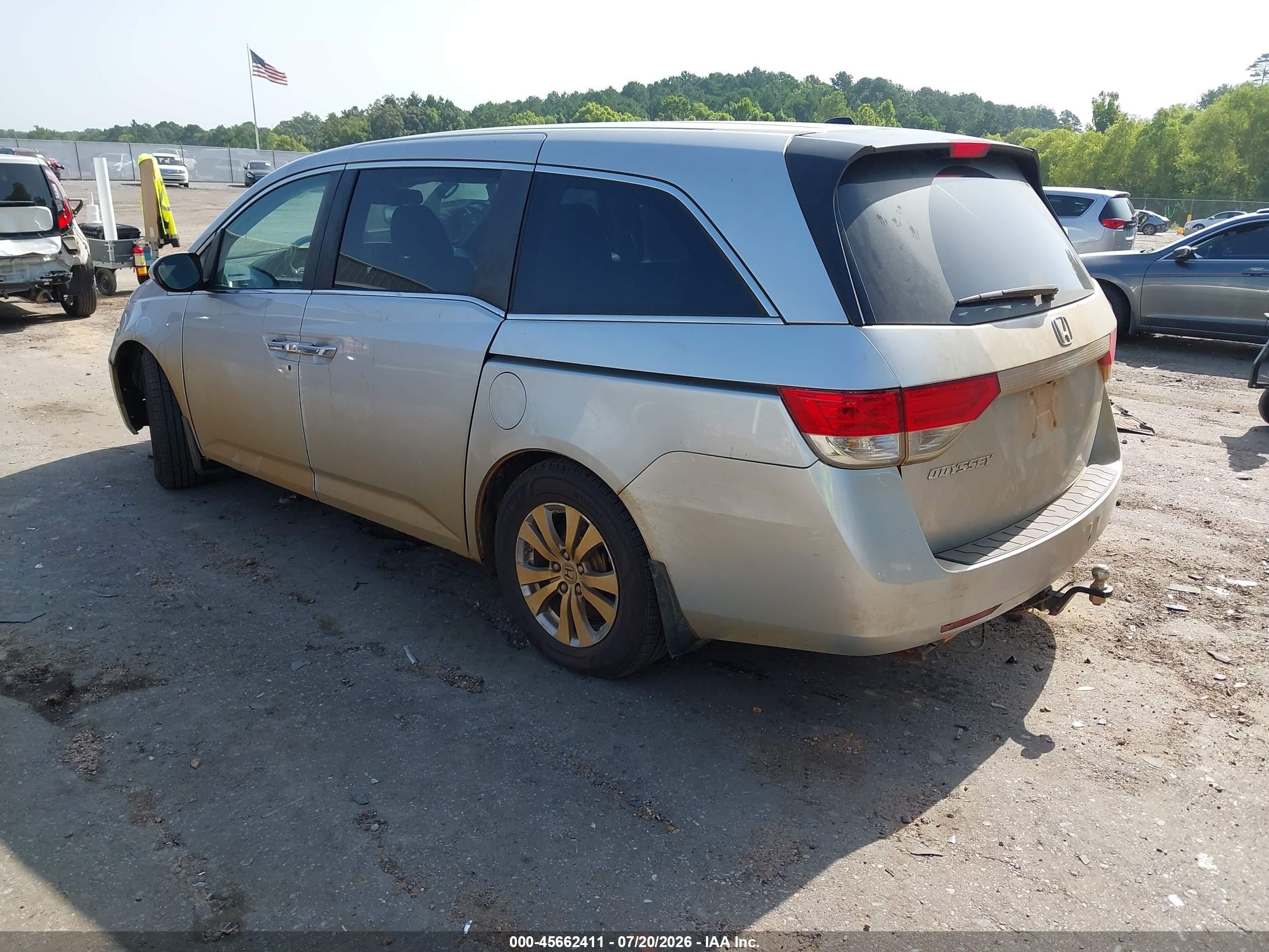 2015 Honda Odyssey Ex-l Серебряный vin: 5FNRL5H66FB101574