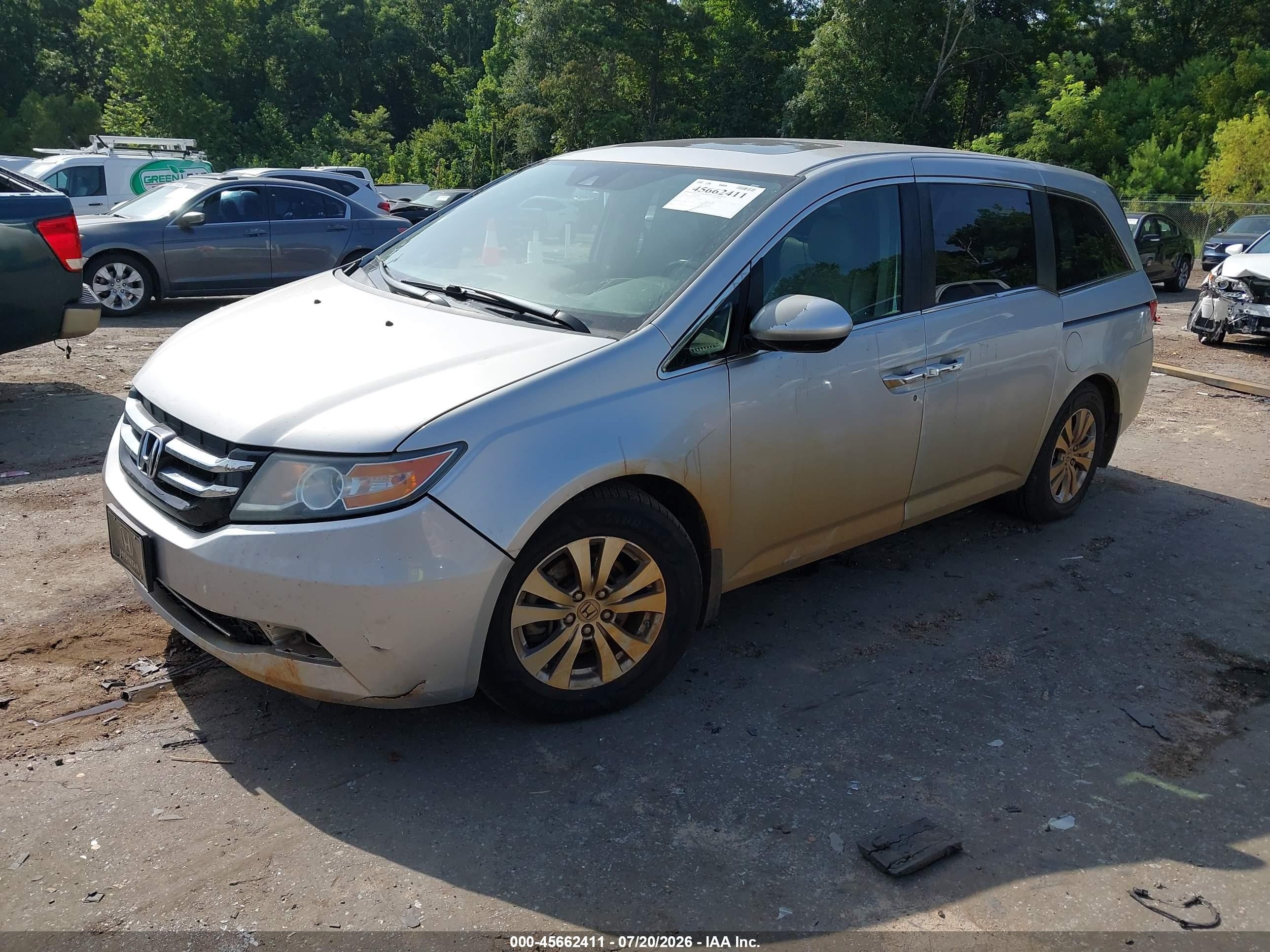 2015 Honda Odyssey Ex-l Серебряный vin: 5FNRL5H66FB101574
