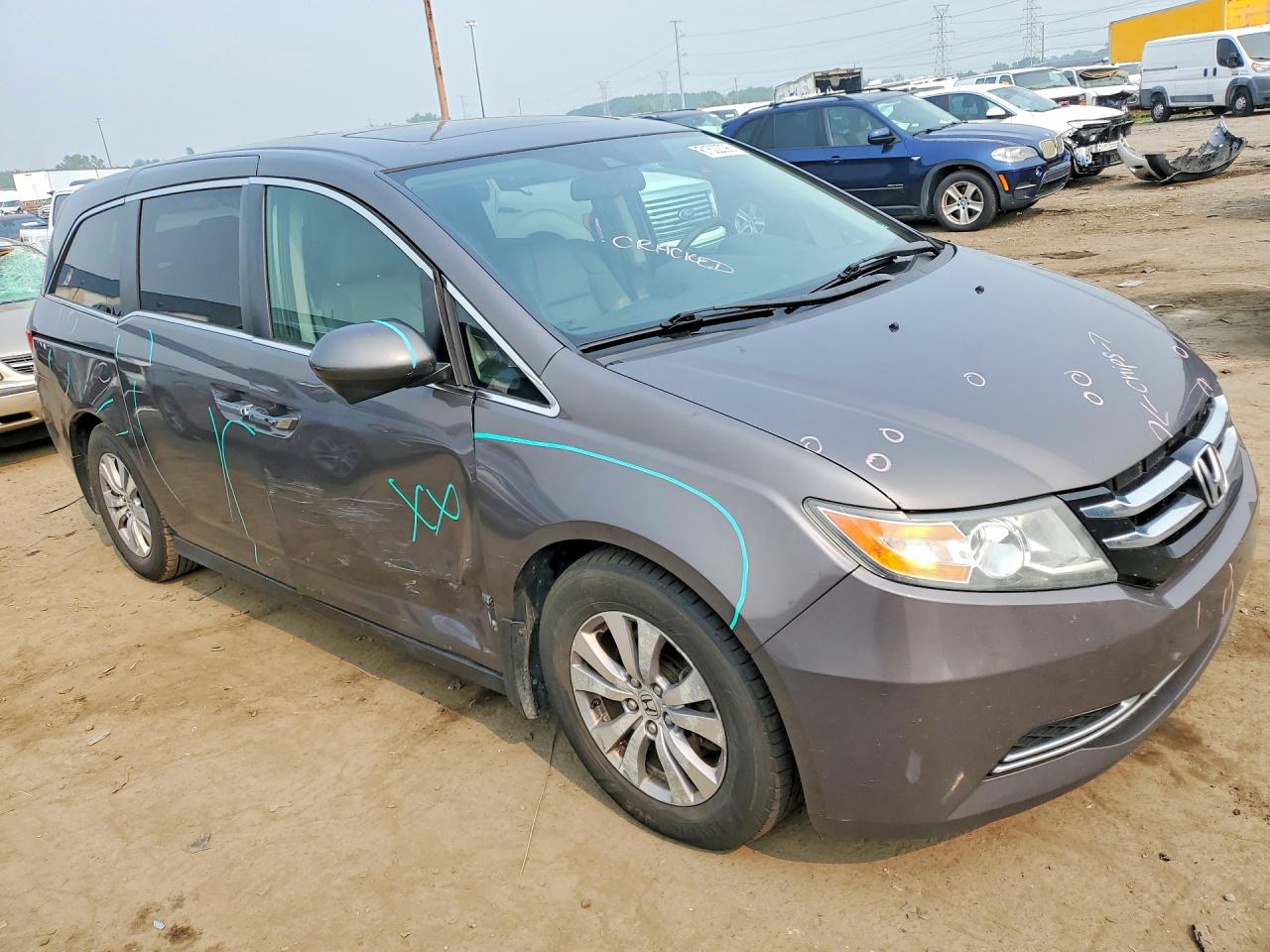 2015 Honda Odyssey Exl Gray vin: 5FNRL5H66FB106239
