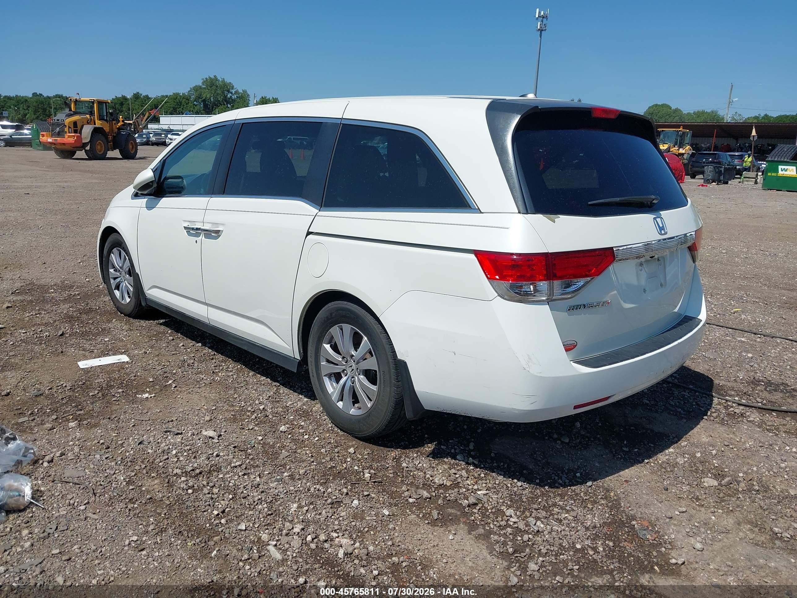 2015 Honda Odyssey Ex-l White vin: 5FNRL5H66FB110548