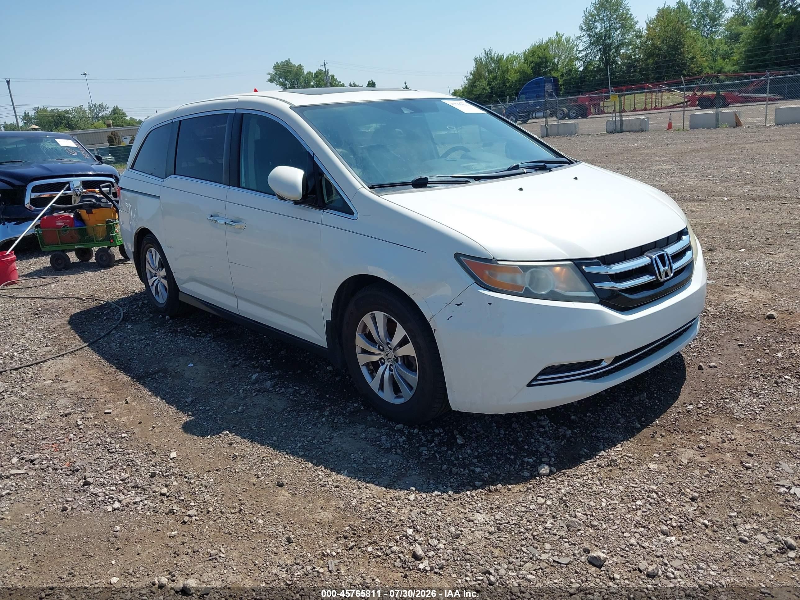 2015 Honda Odyssey Ex-l White vin: 5FNRL5H66FB110548