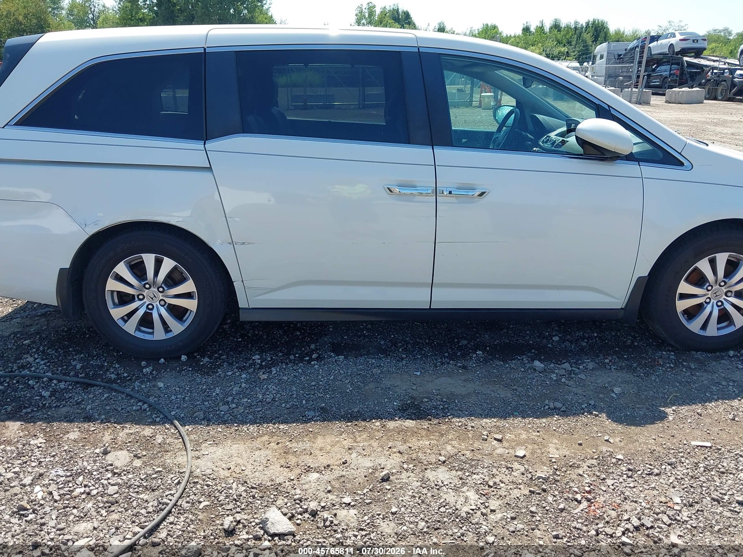 2015 Honda Odyssey Ex-l White vin: 5FNRL5H66FB110548