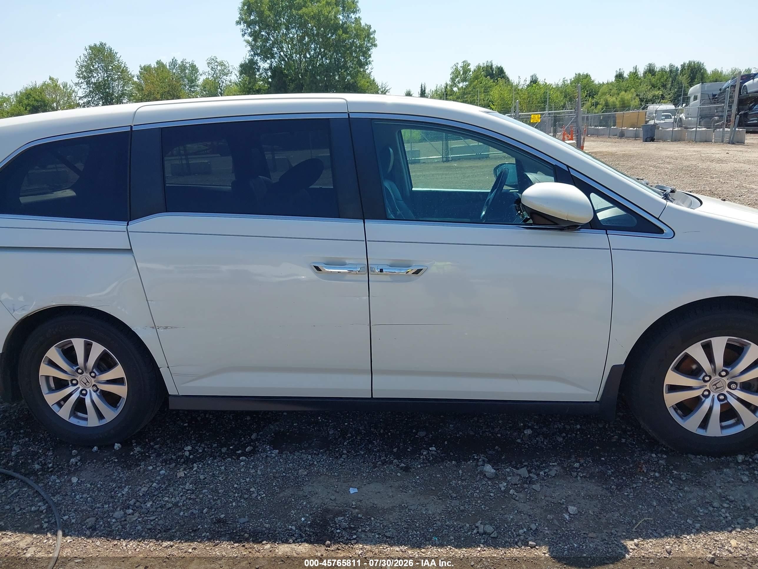 2015 Honda Odyssey Ex-l White vin: 5FNRL5H66FB110548