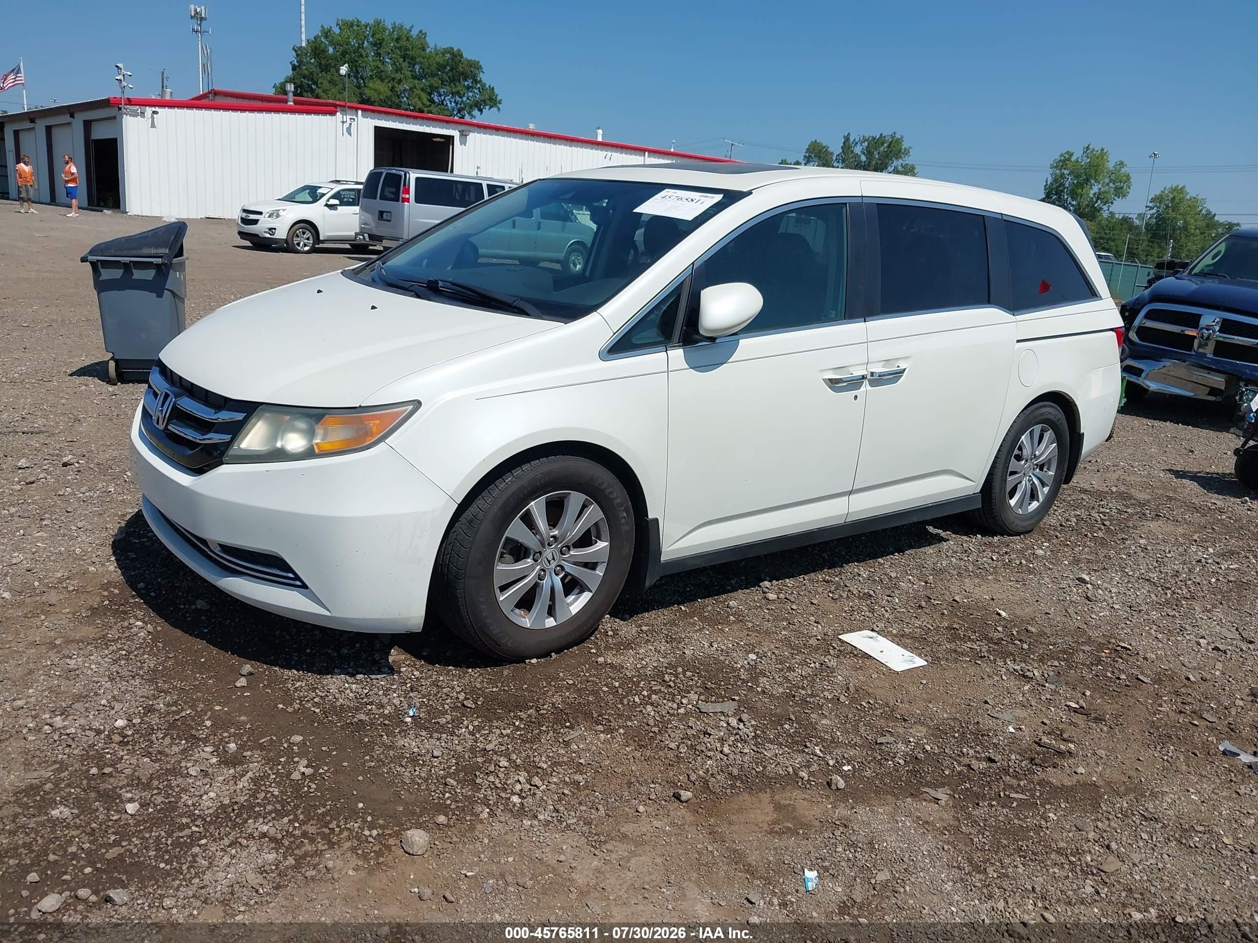 2015 Honda Odyssey Ex-l White vin: 5FNRL5H66FB110548