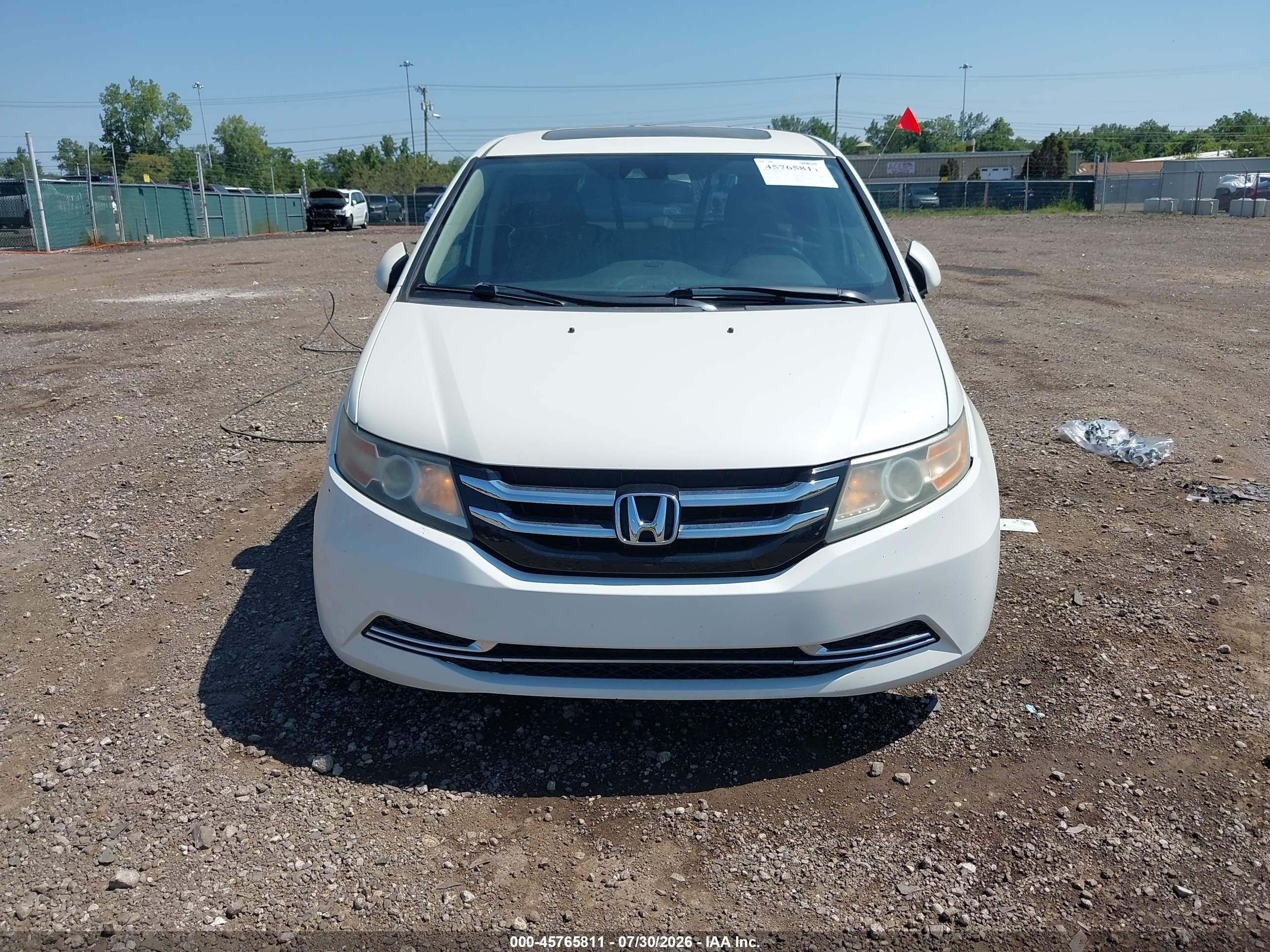 2015 Honda Odyssey Ex-l White vin: 5FNRL5H66FB110548
