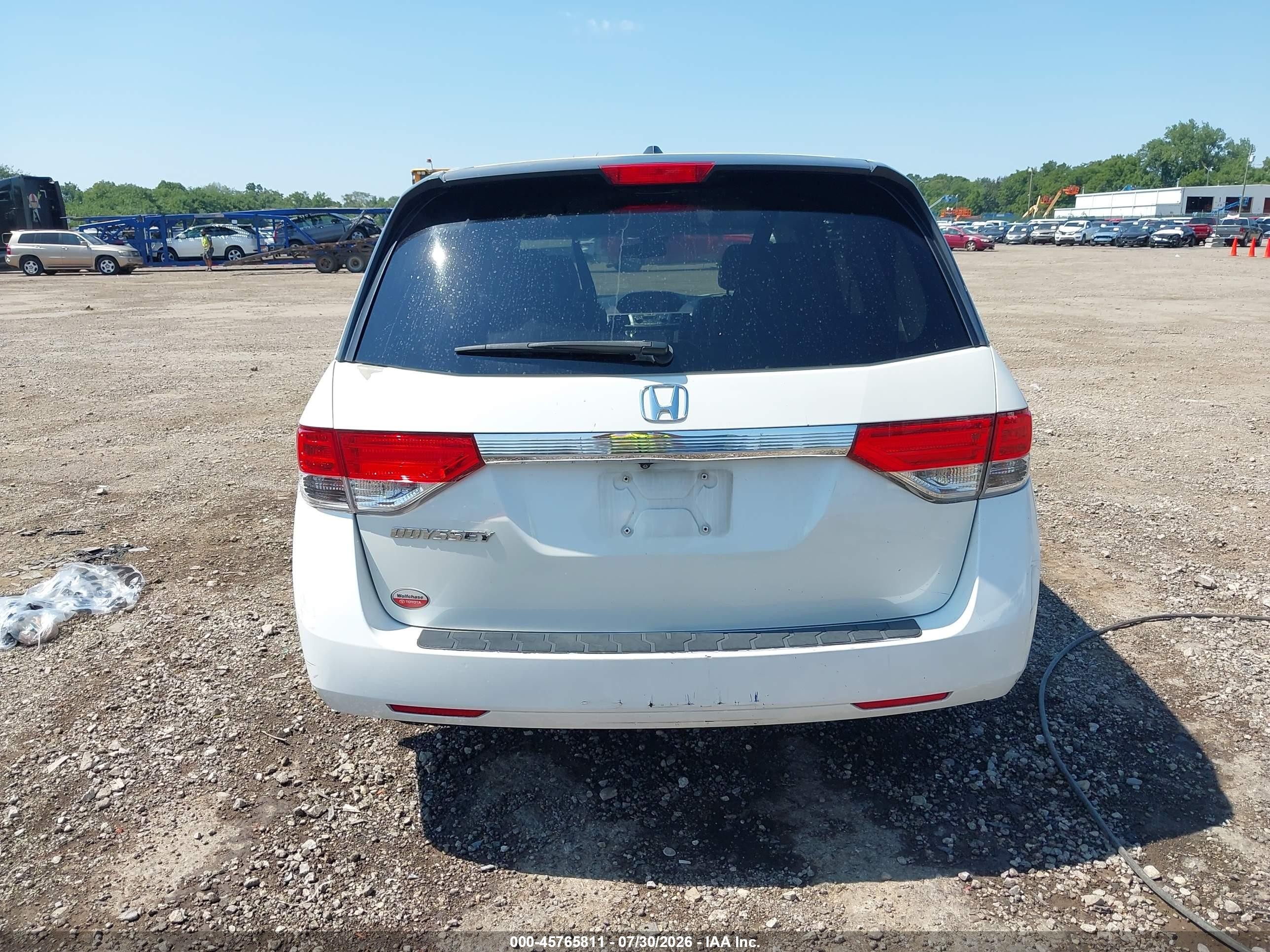 2015 Honda Odyssey Ex-l White vin: 5FNRL5H66FB110548
