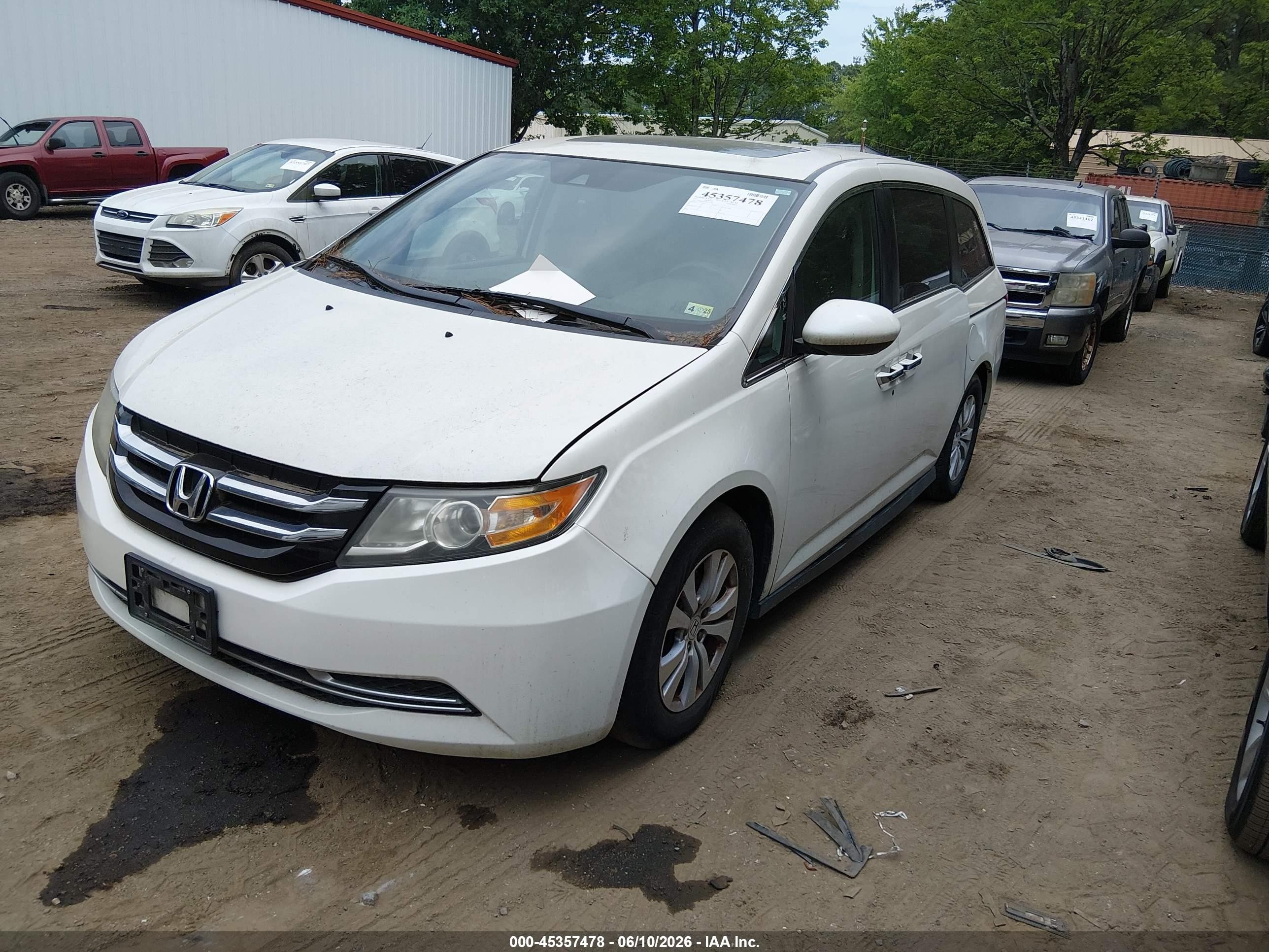 2015 Honda Odyssey Ex-l Белый vin: 5FNRL5H66FB111148