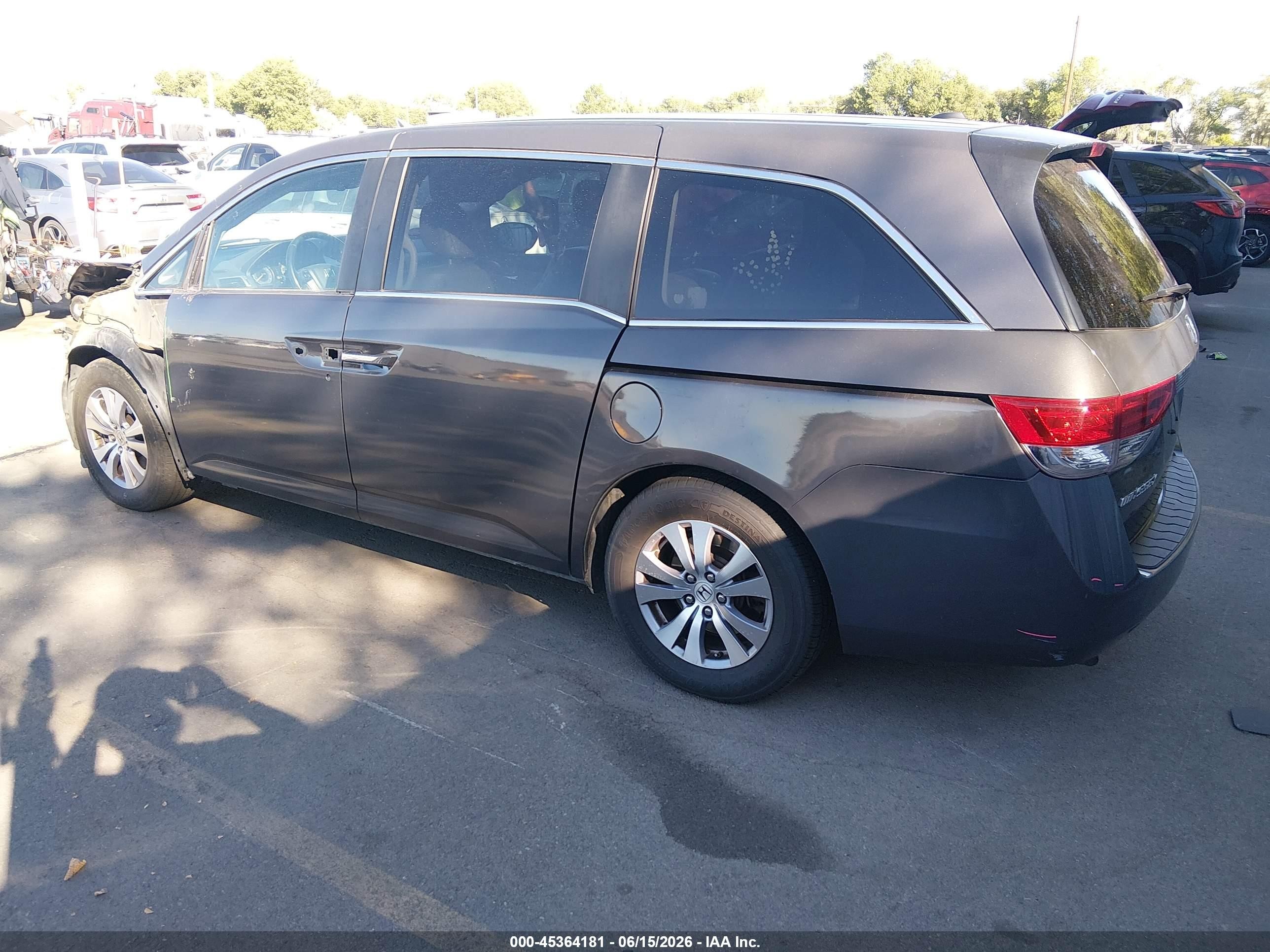 2015 Honda Odyssey Ex-l Gray vin: 5FNRL5H66FB129827