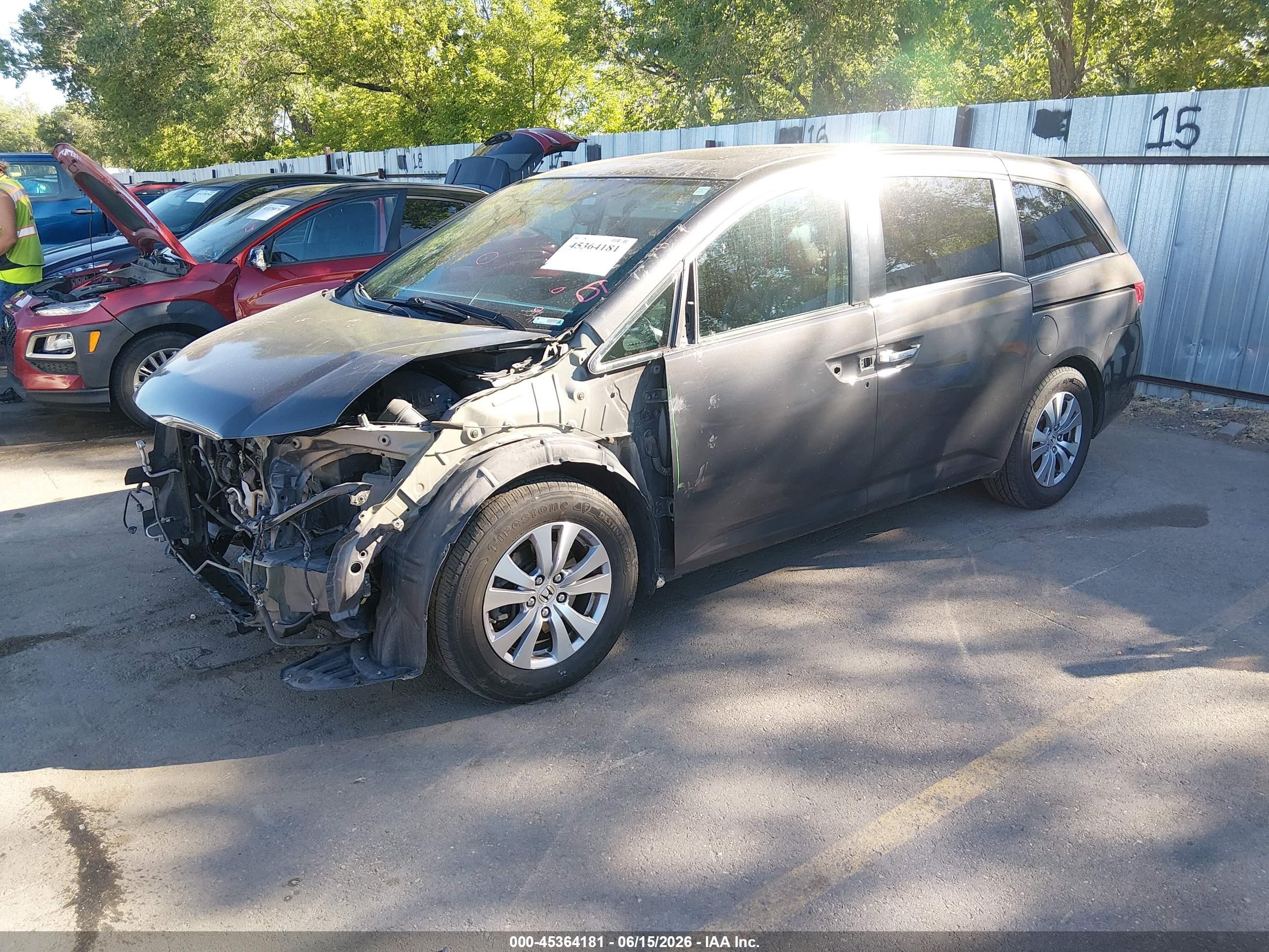 2015 Honda Odyssey Ex-l Gray vin: 5FNRL5H66FB129827