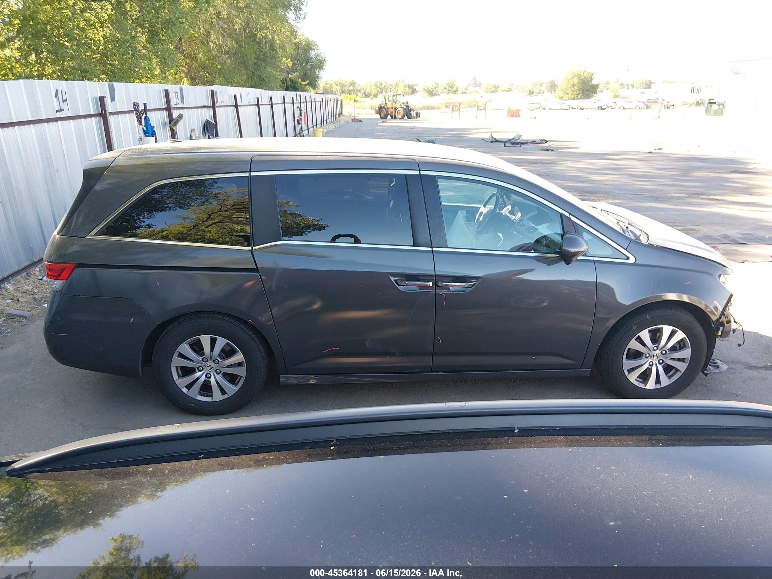 2015 Honda Odyssey Ex-l Gray vin: 5FNRL5H66FB129827