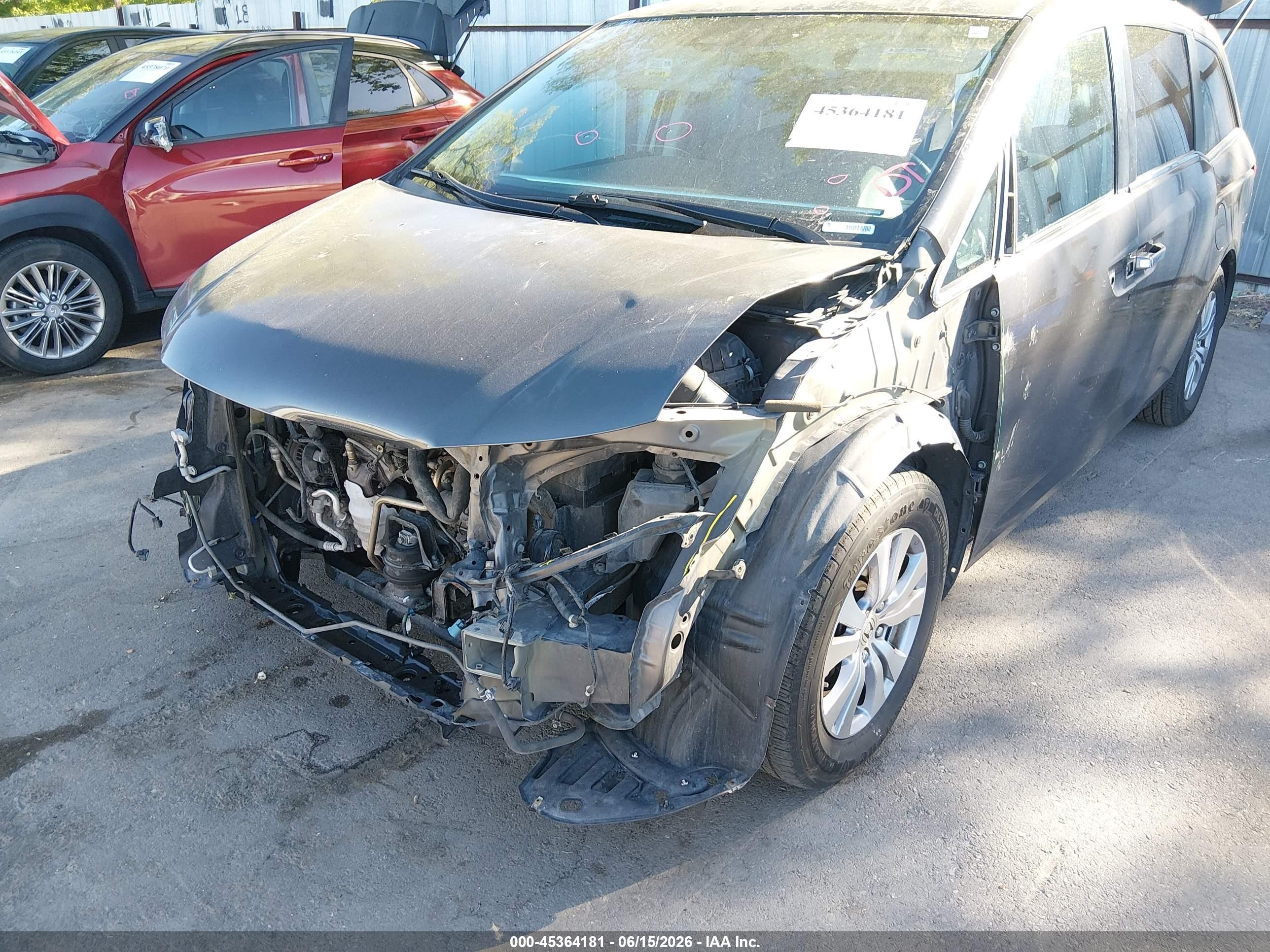 2015 Honda Odyssey Ex-l Gray vin: 5FNRL5H66FB129827