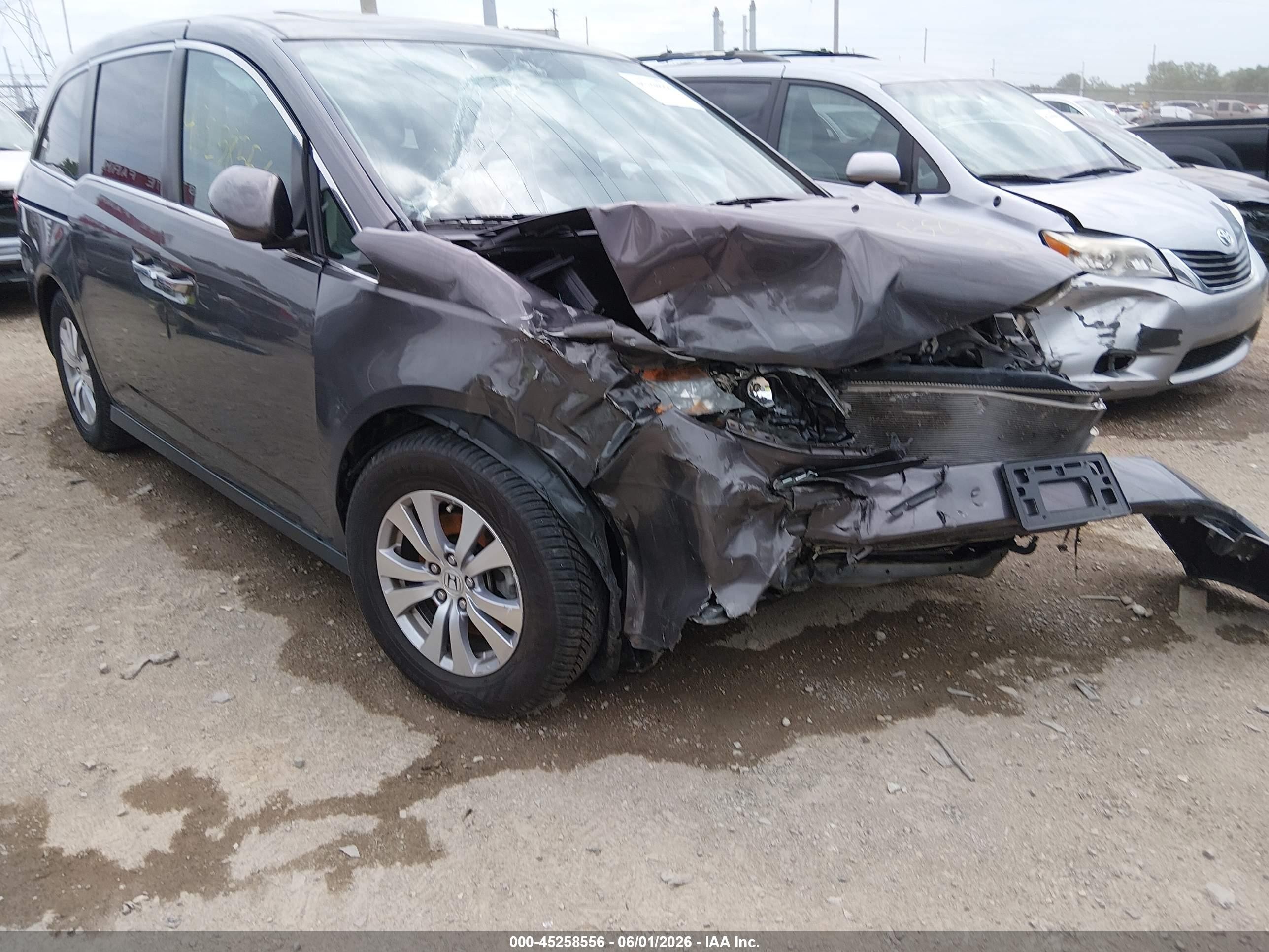 2015 Honda Odyssey Ex-l Gray vin: 5FNRL5H66FB131822