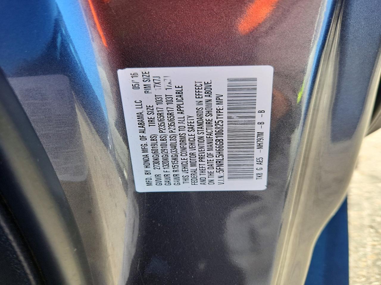 2016 Honda Odyssey Exl Серебряный vin: 5FNRL5H66GB106825