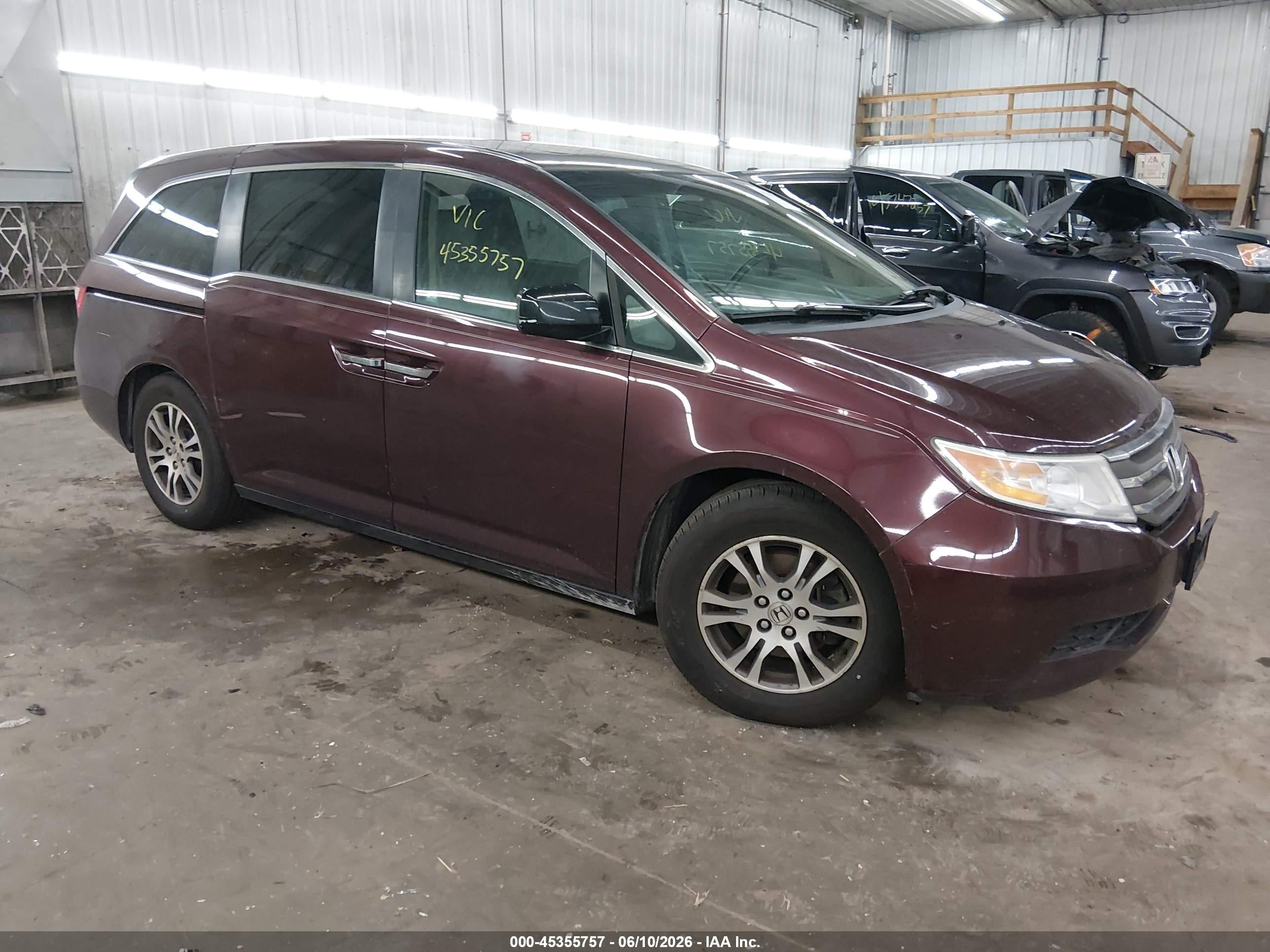 2011 Honda Odyssey Ex-l Maroon vin: 5FNRL5H67BB018312