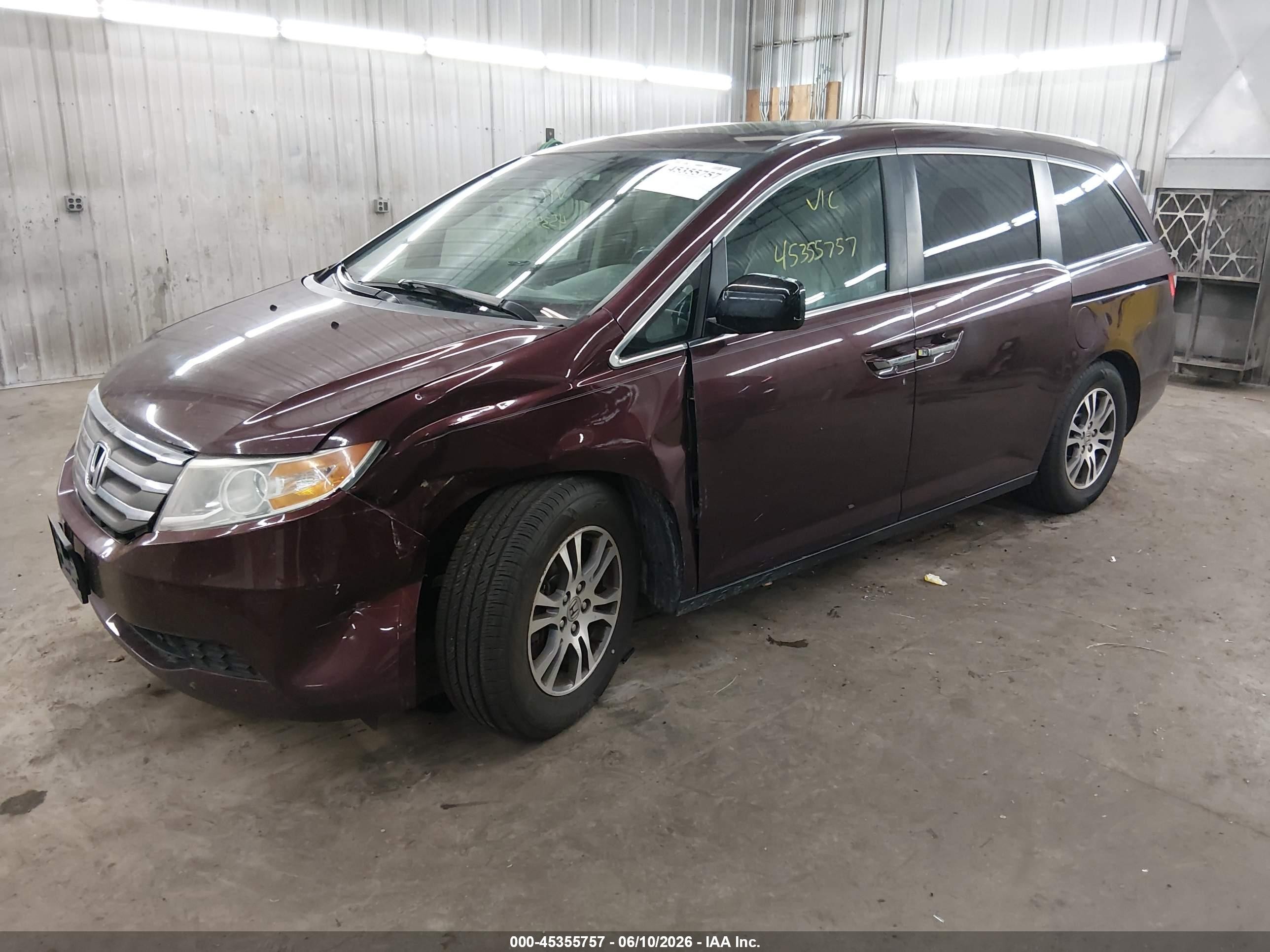 2011 Honda Odyssey Ex-l Maroon vin: 5FNRL5H67BB018312