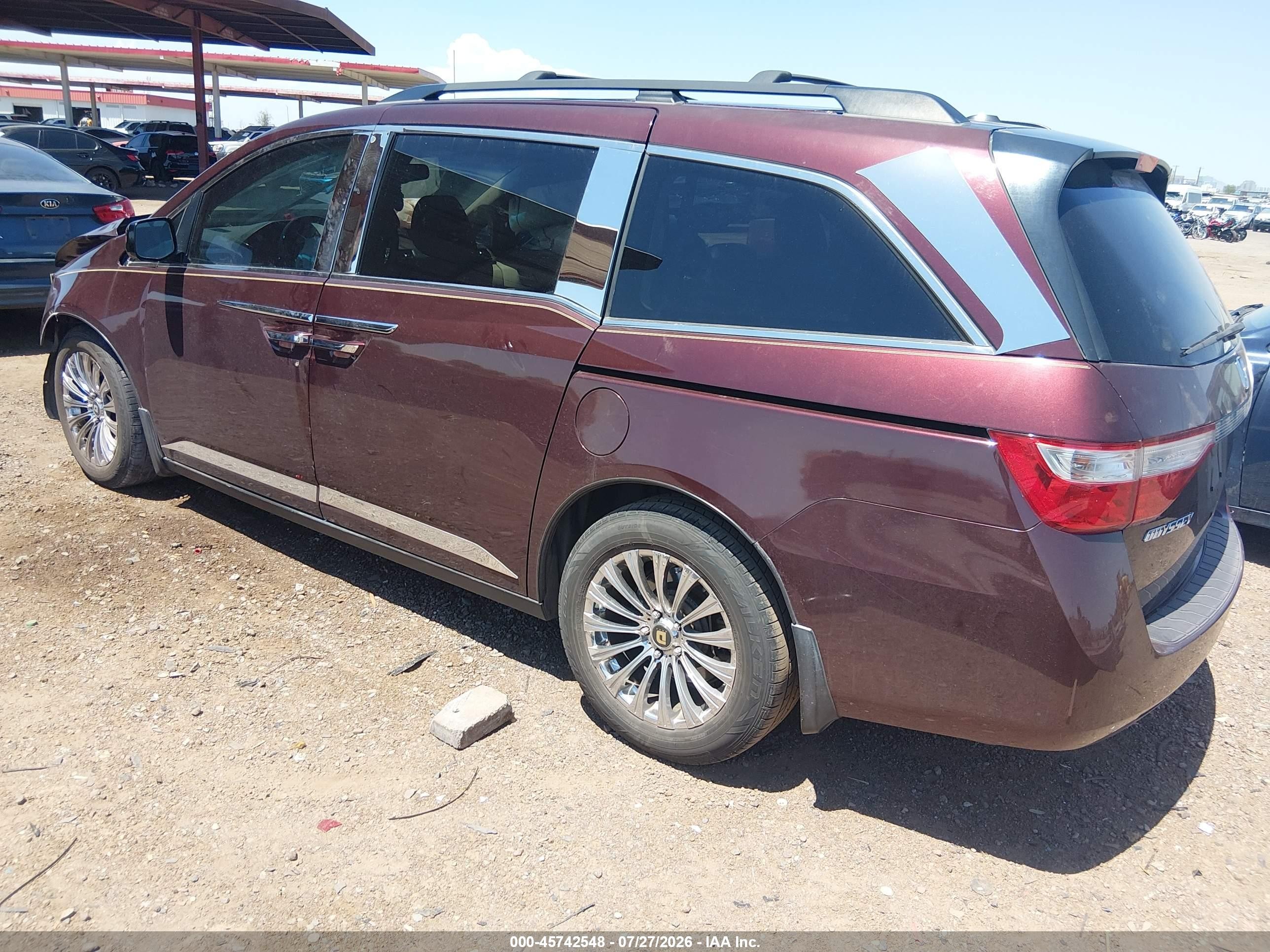 2011 Honda Odyssey Ex-l Бордовый vin: 5FNRL5H67BB033134