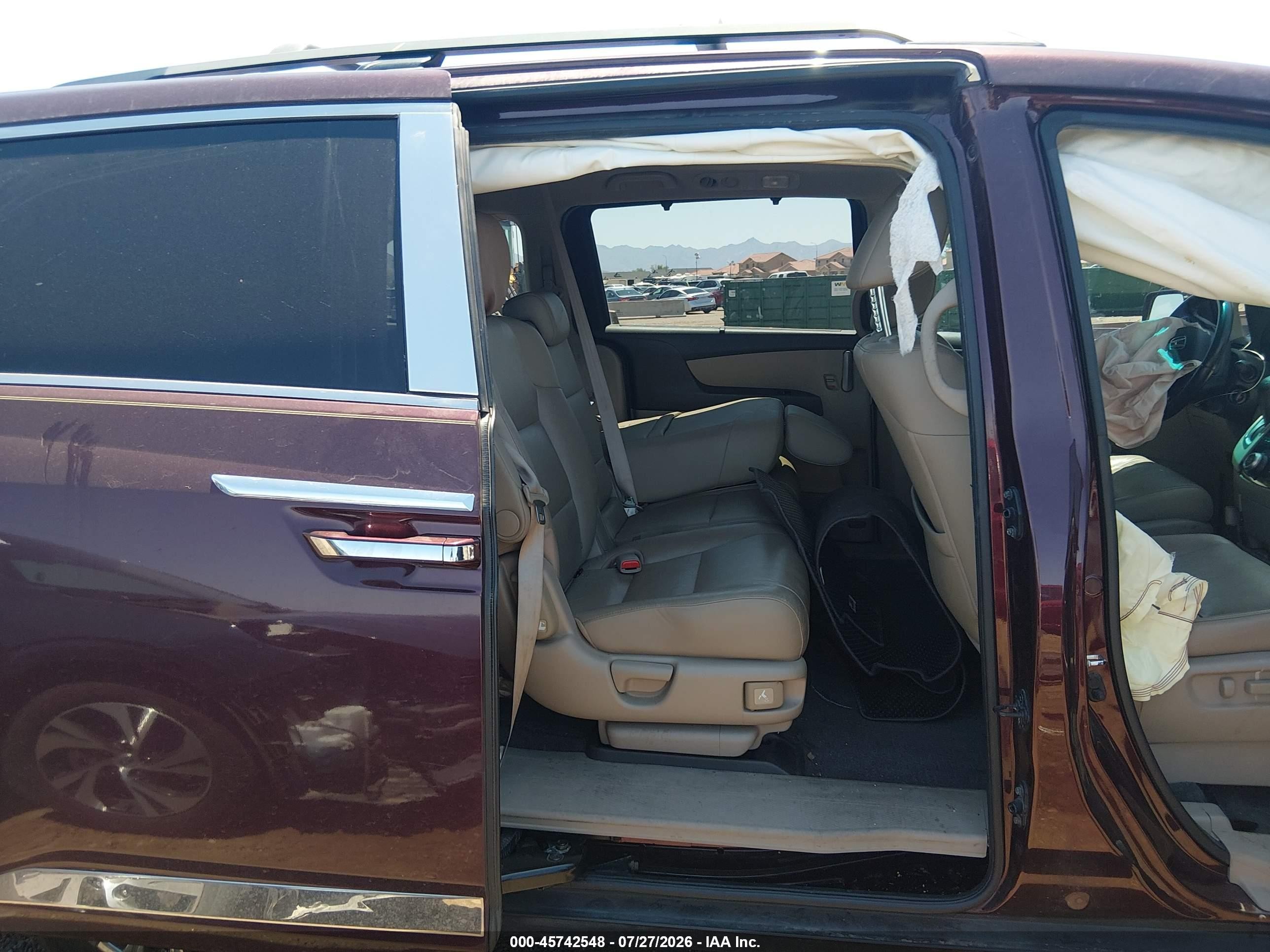 2011 Honda Odyssey Ex-l Бордовый vin: 5FNRL5H67BB033134