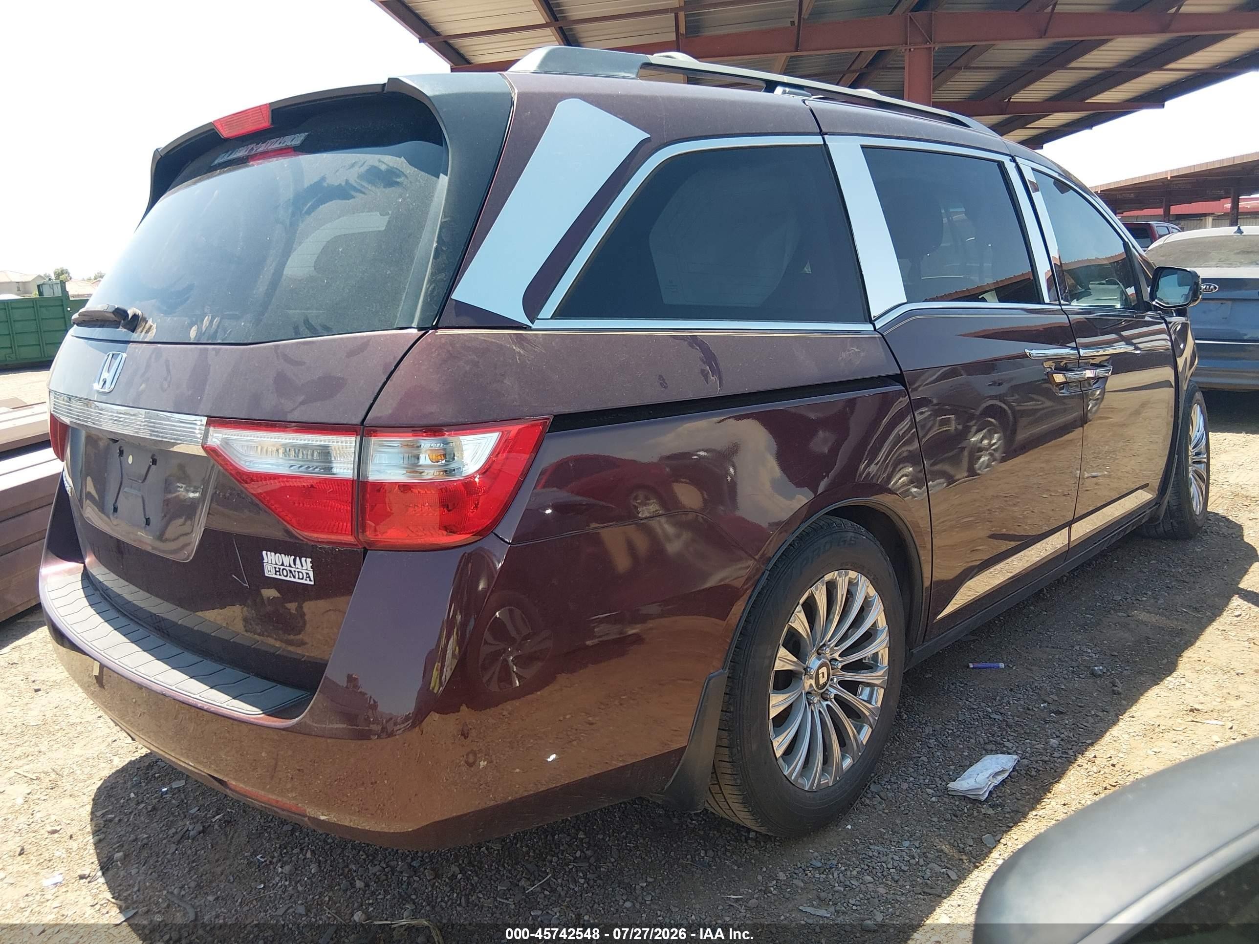 2011 Honda Odyssey Ex-l Бордовый vin: 5FNRL5H67BB033134