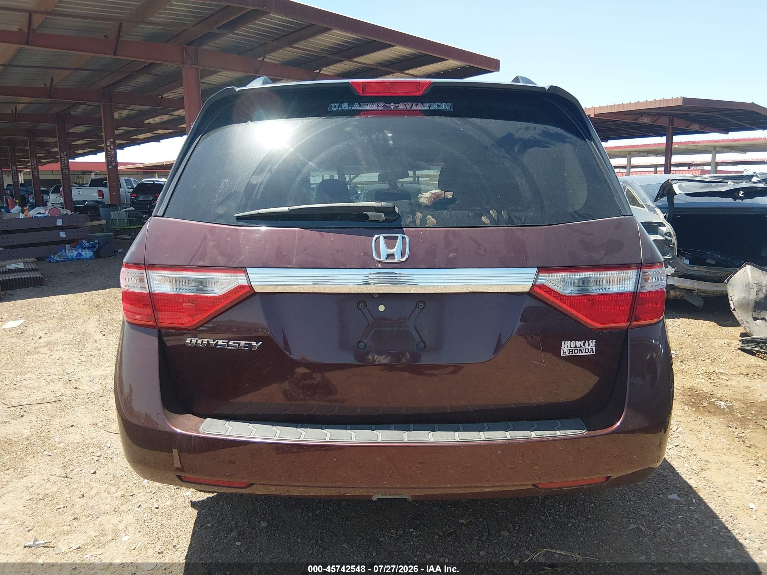 2011 Honda Odyssey Ex-l Бордовый vin: 5FNRL5H67BB033134
