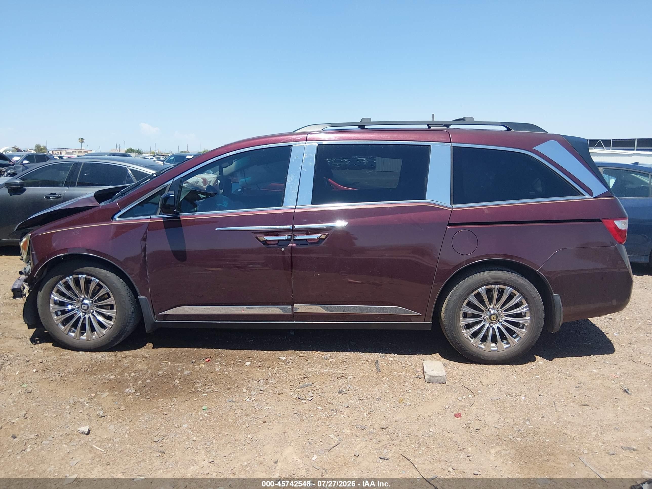 2011 Honda Odyssey Ex-l Бордовый vin: 5FNRL5H67BB033134
