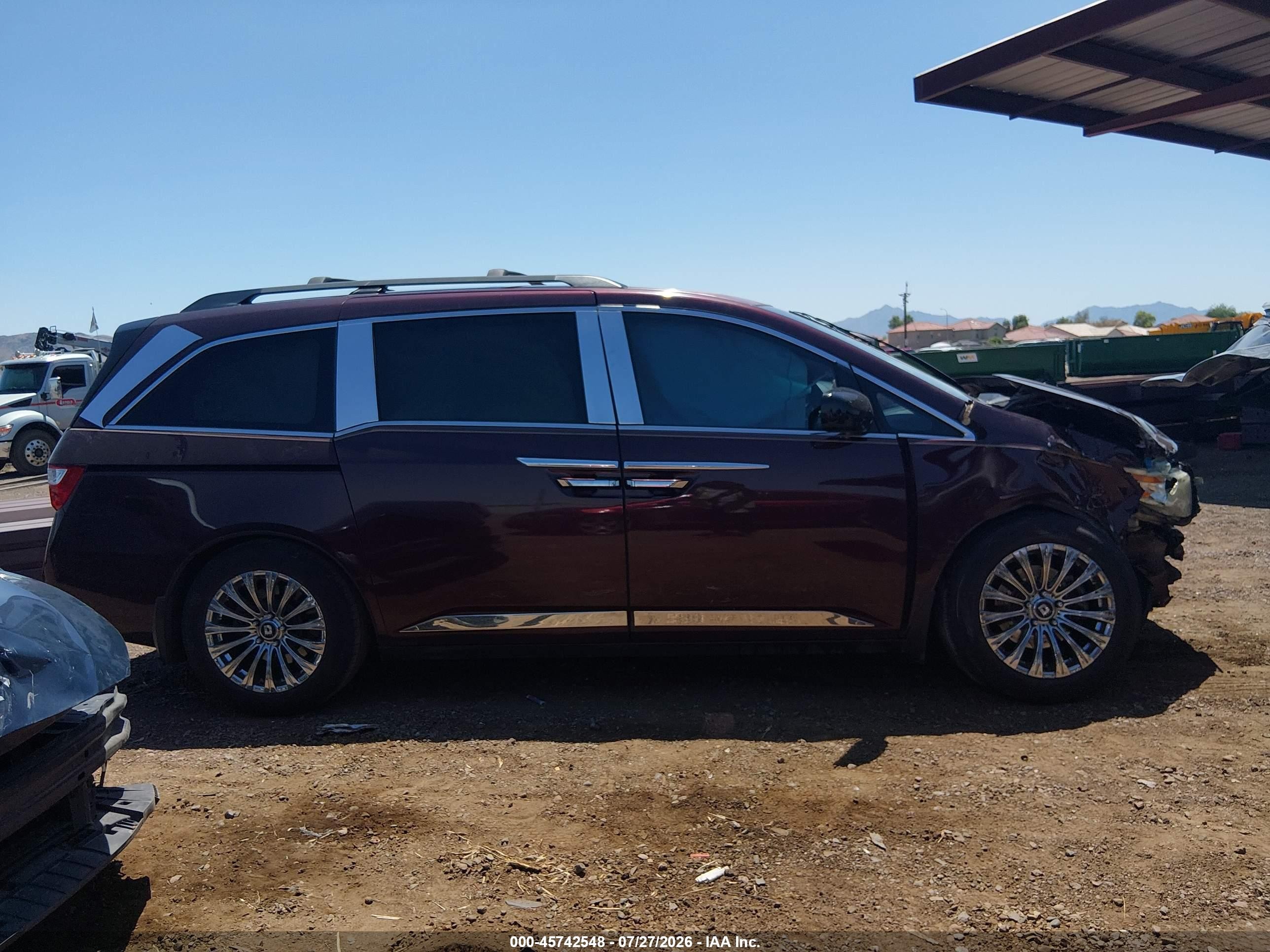 2011 Honda Odyssey Ex-l Бордовый vin: 5FNRL5H67BB033134