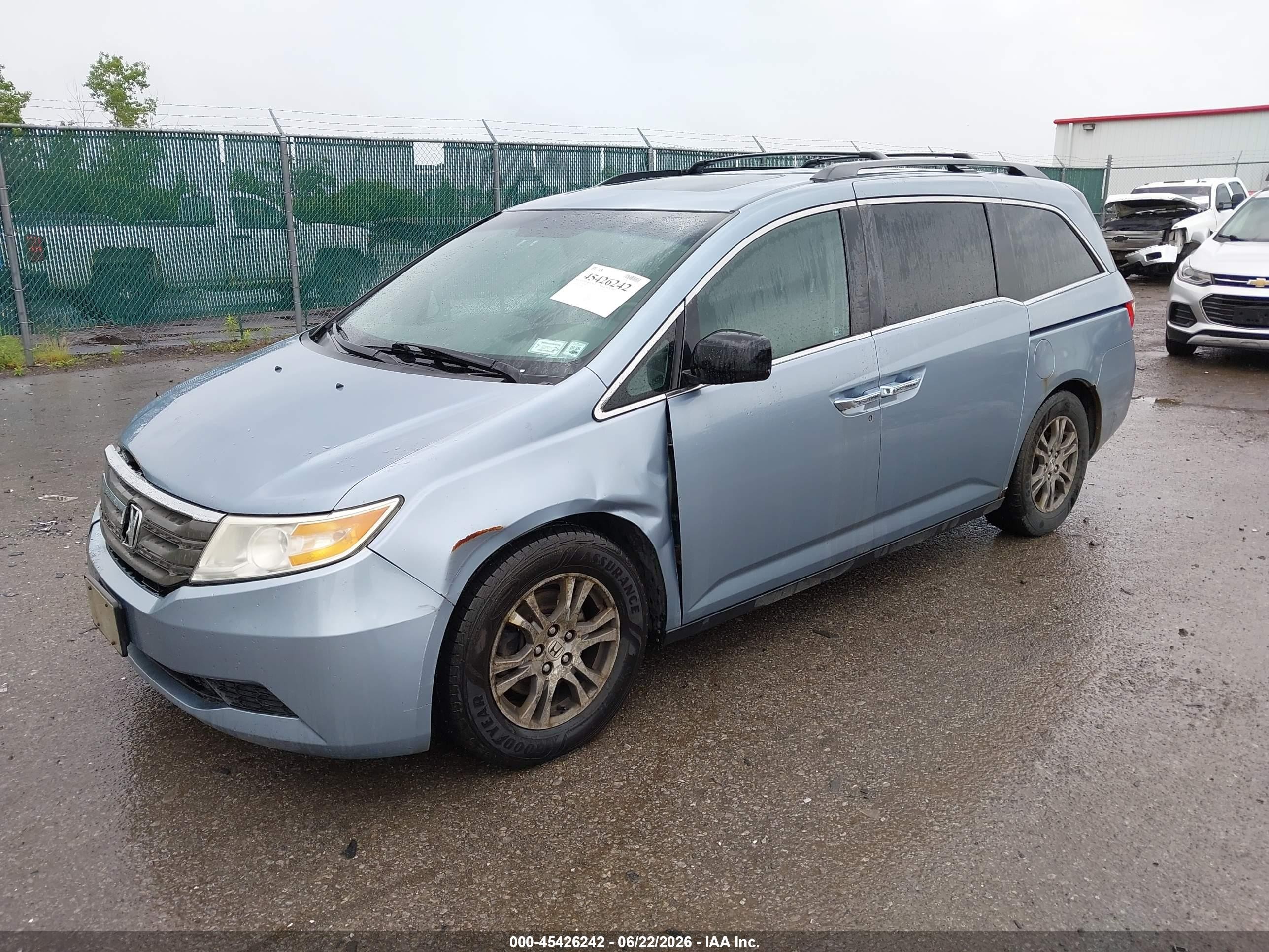 2011 Honda Odyssey Ex-l Синий vin: 5FNRL5H67BB033425