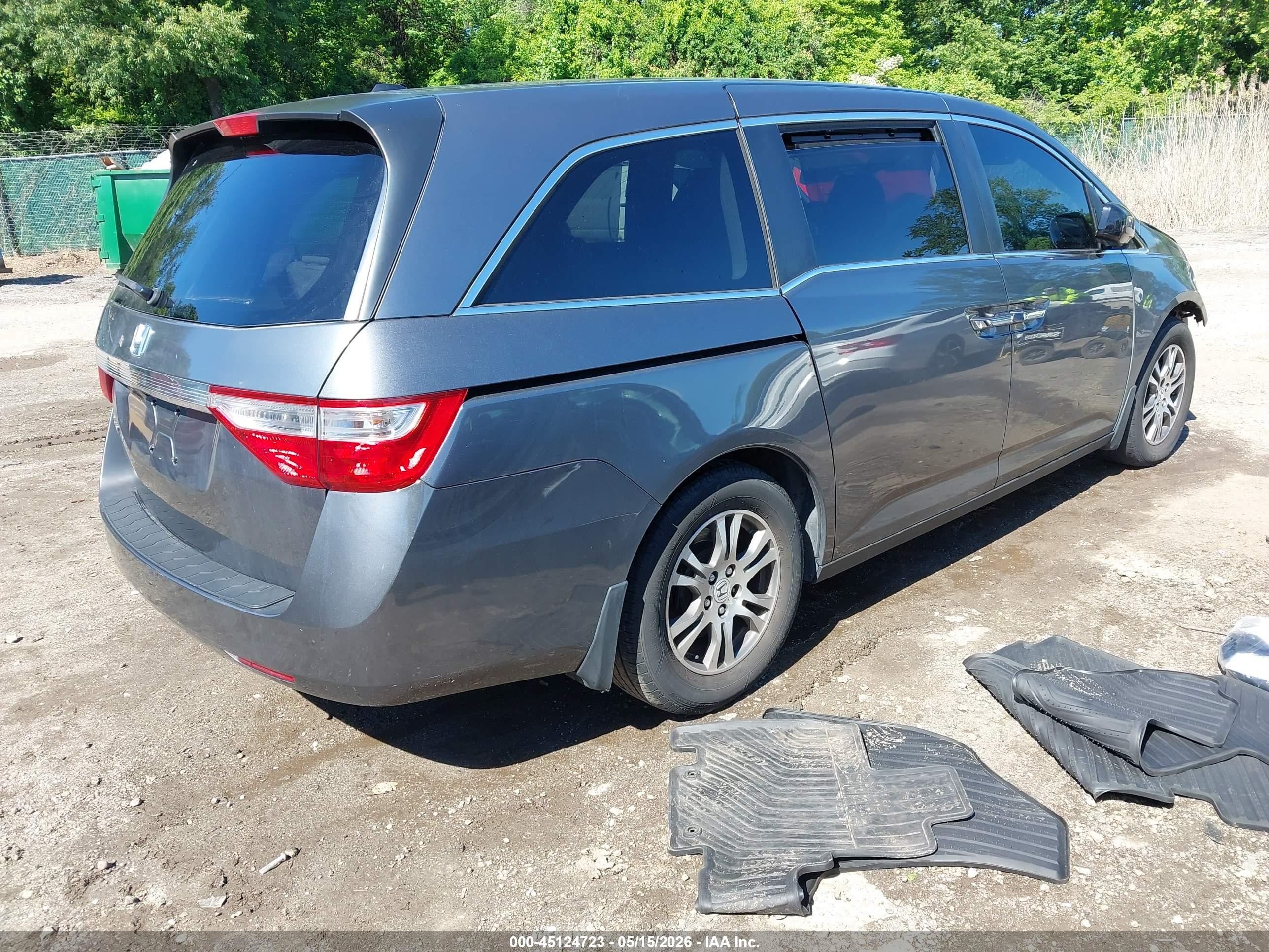 2011 Honda Odyssey Ex-l Gray vin: 5FNRL5H67BB038009