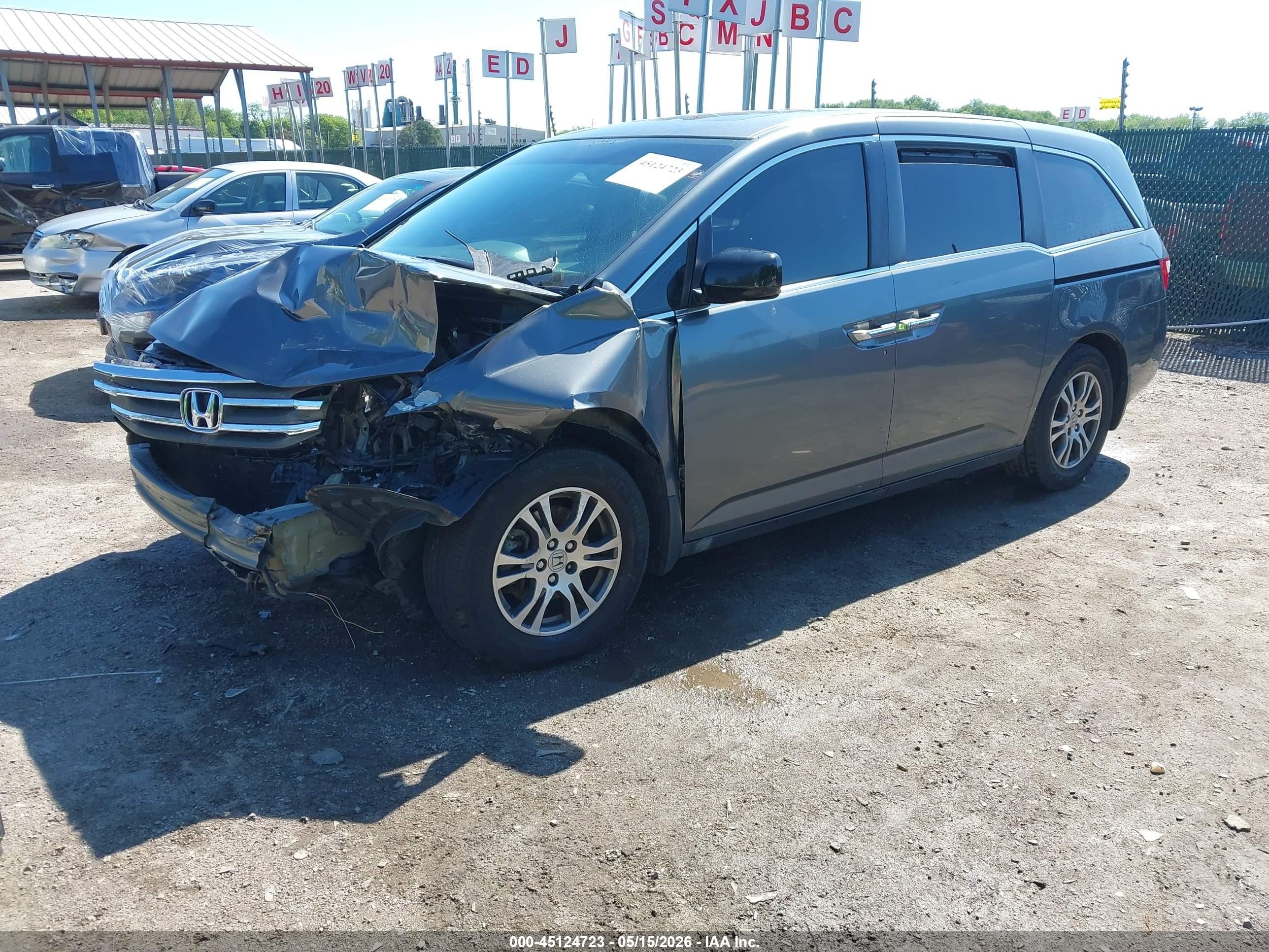 2011 Honda Odyssey Ex-l Gray vin: 5FNRL5H67BB038009