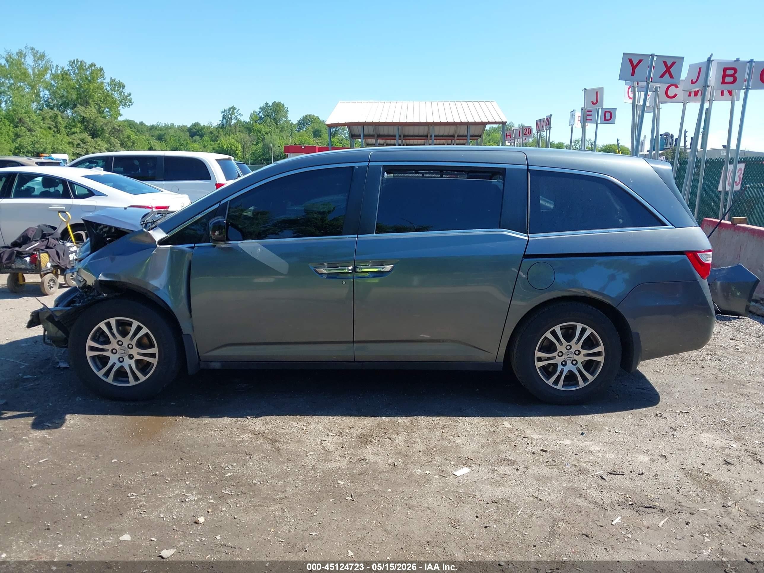 2011 Honda Odyssey Ex-l Gray vin: 5FNRL5H67BB038009