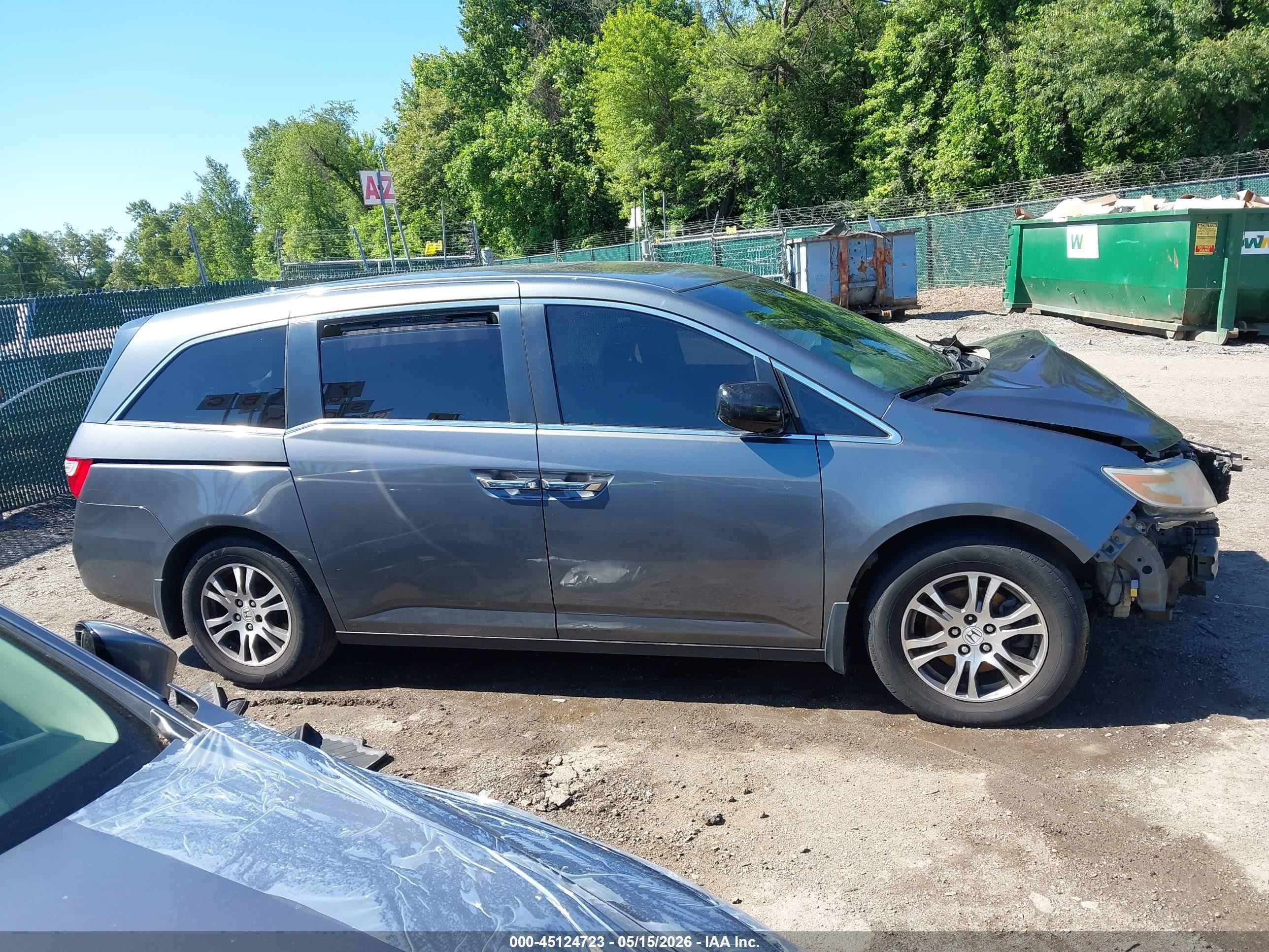 2011 Honda Odyssey Ex-l Gray vin: 5FNRL5H67BB038009