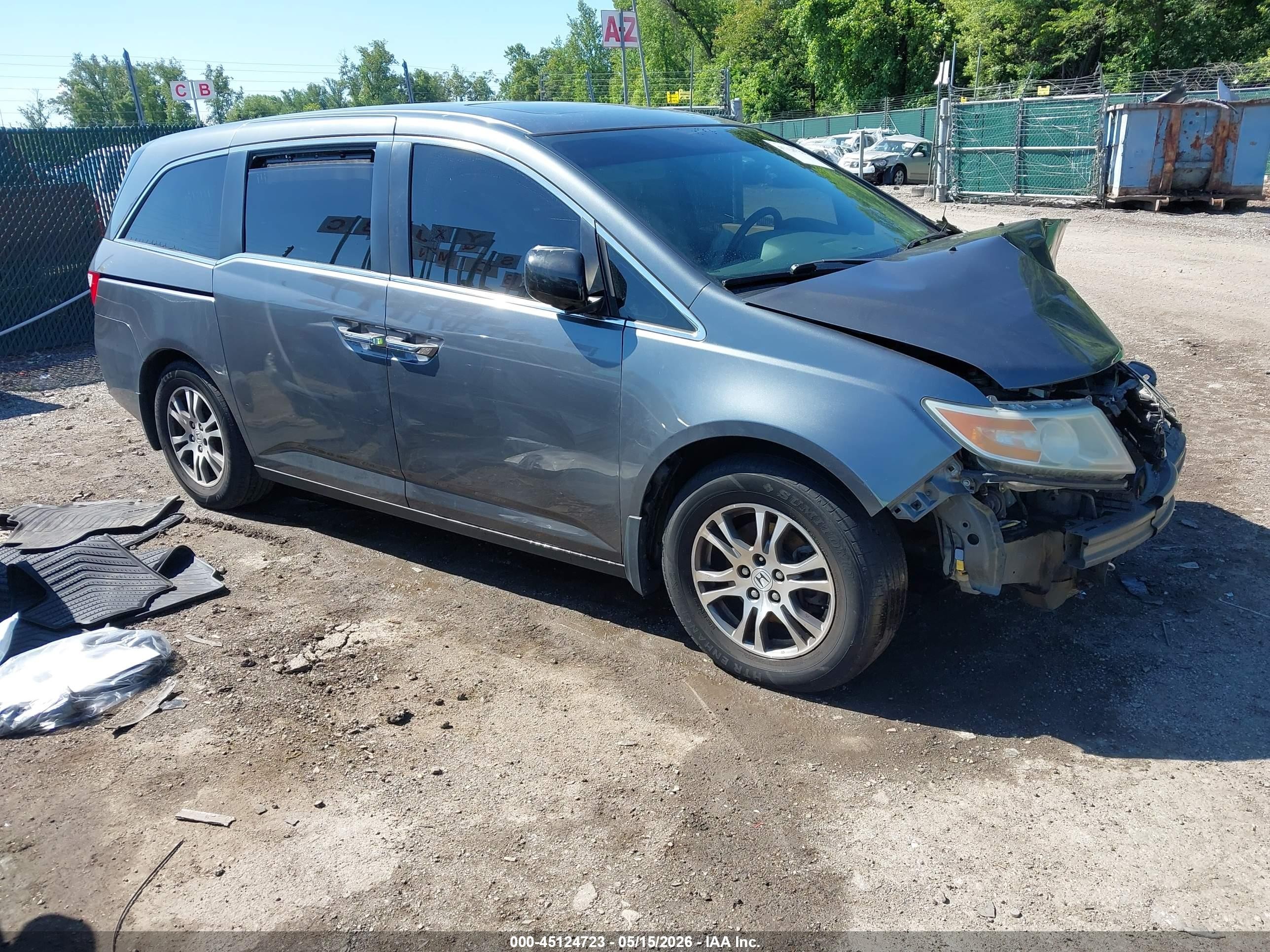 2011 Honda Odyssey Ex-l Gray vin: 5FNRL5H67BB038009