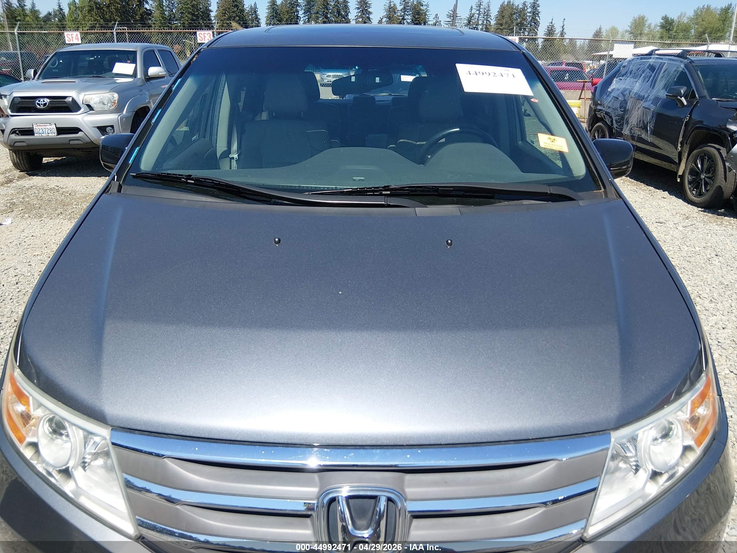 2011 Honda Odyssey Ex-l Gray vin: 5FNRL5H67BB092748