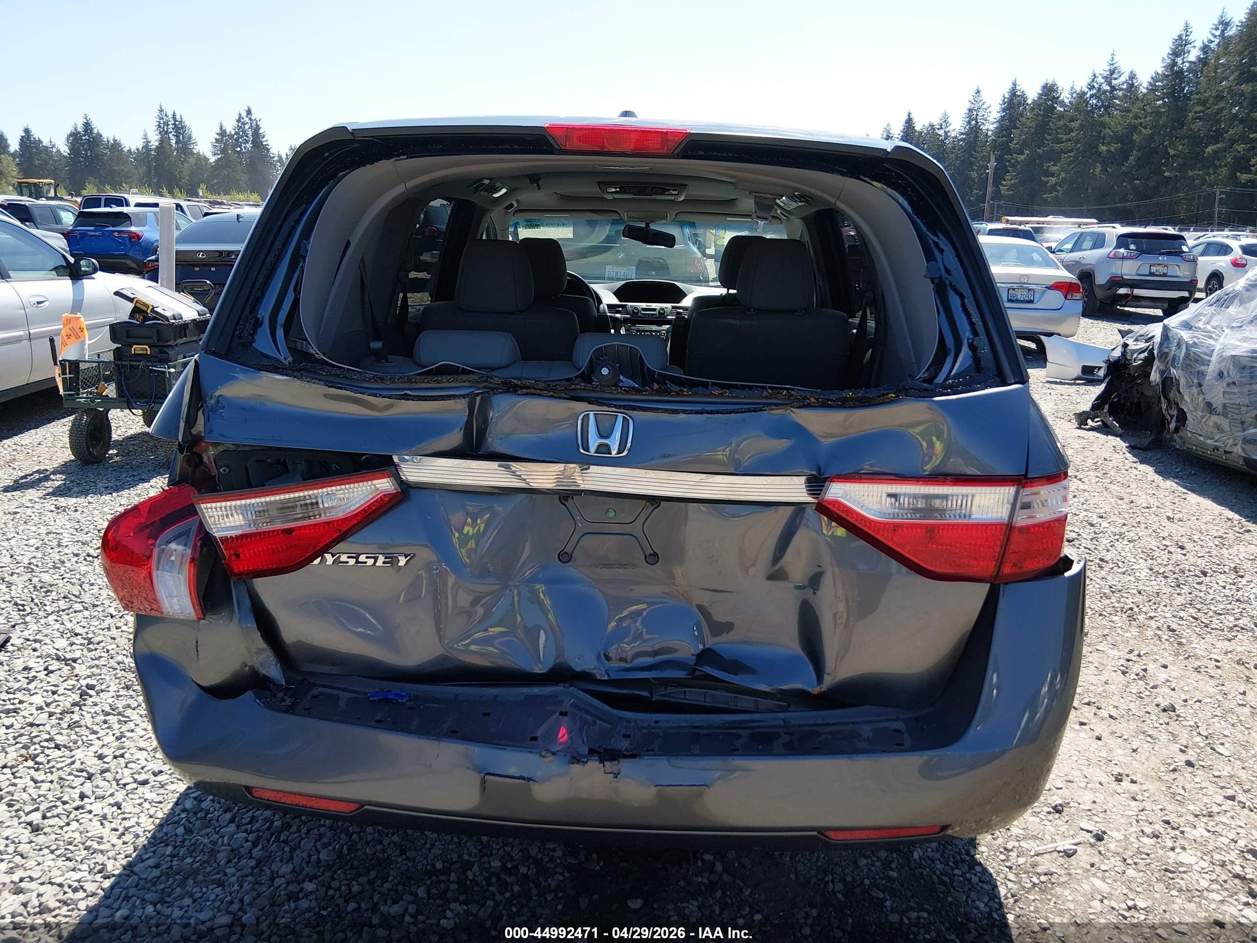 2011 Honda Odyssey Ex-l Gray vin: 5FNRL5H67BB092748